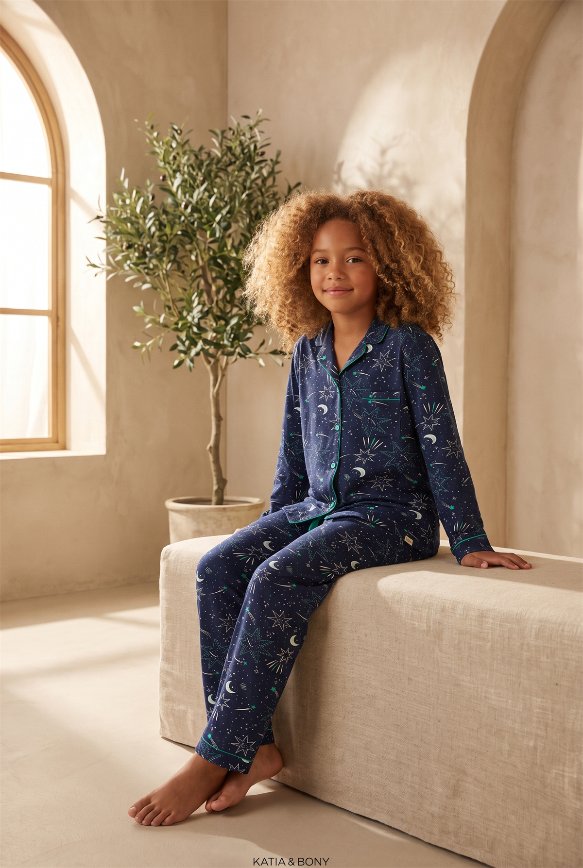 Kız Çocuk Blue Harmony Pijama Takımı Lacivert