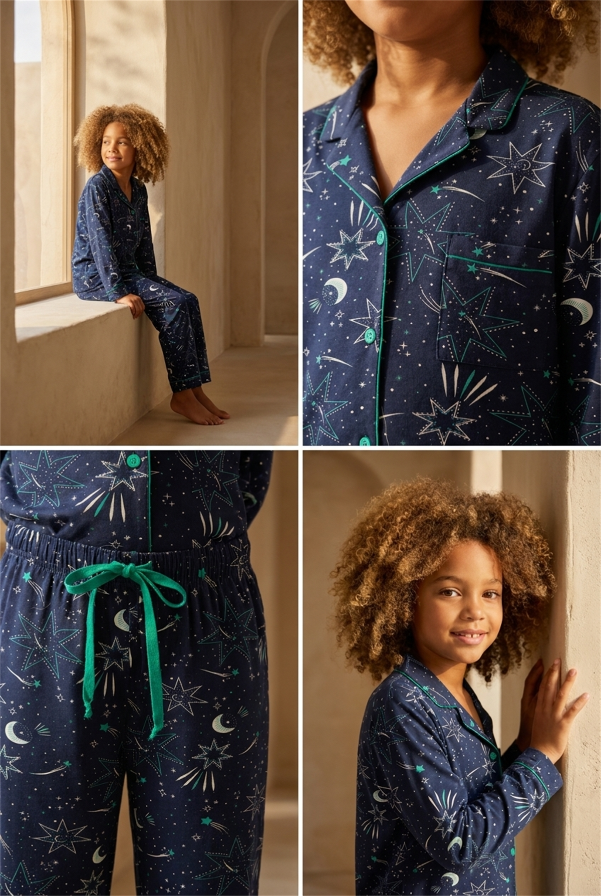 Kız Çocuk Blue Harmony Pijama Takımı Lacivert