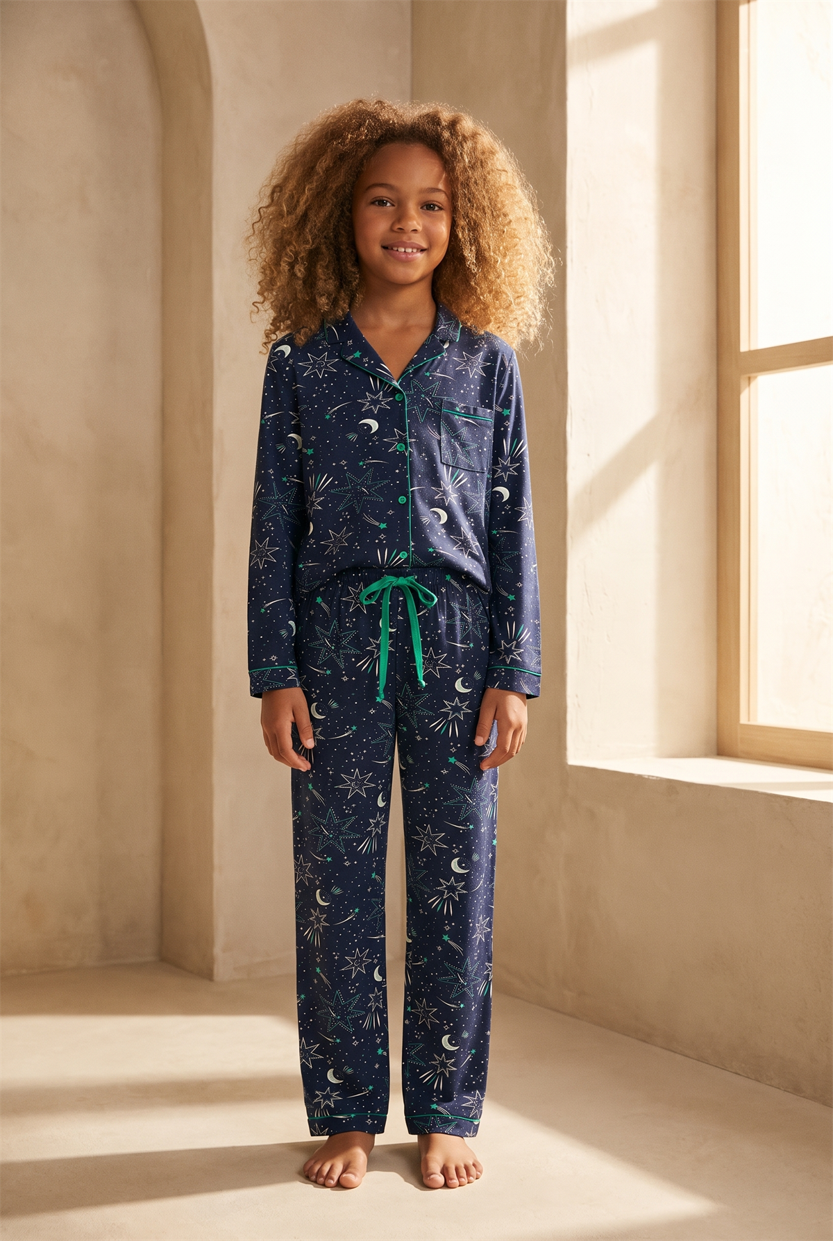 Kız Çocuk Blue Harmony Pijama Takımı Lacivert