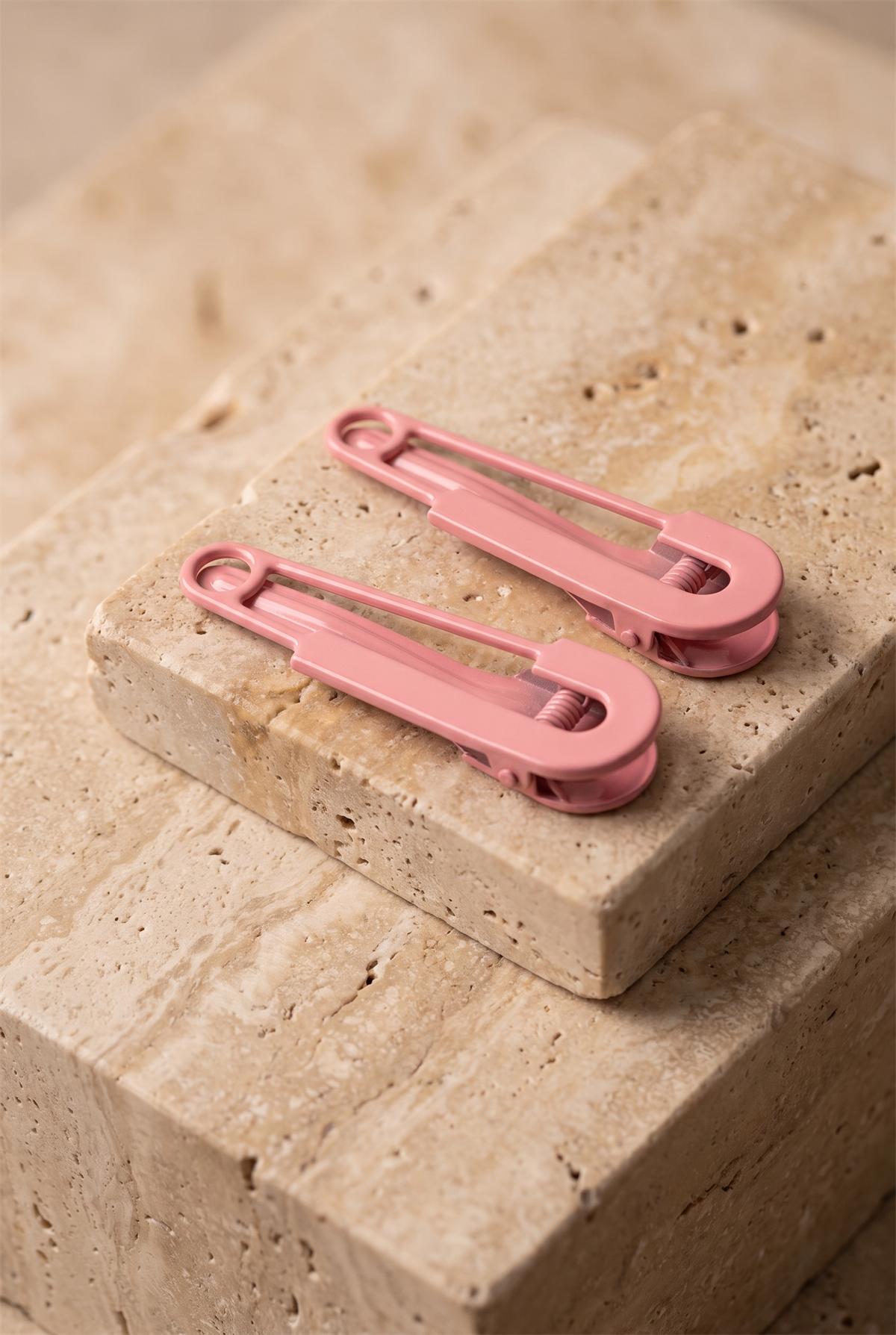 22505G2381 ÇENGEL DESENLİ TOKA-20688 Koyu Pembe