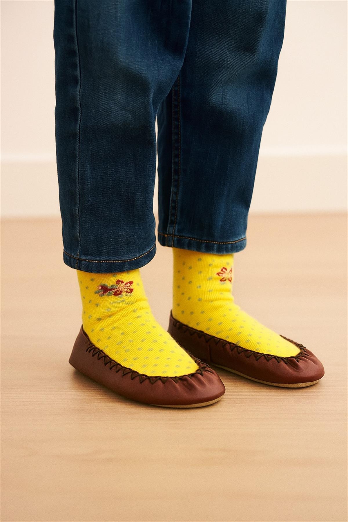 22501G7011 ÇİÇEK DESENLİ ÇOCUK MAKOSEN Kahverengi