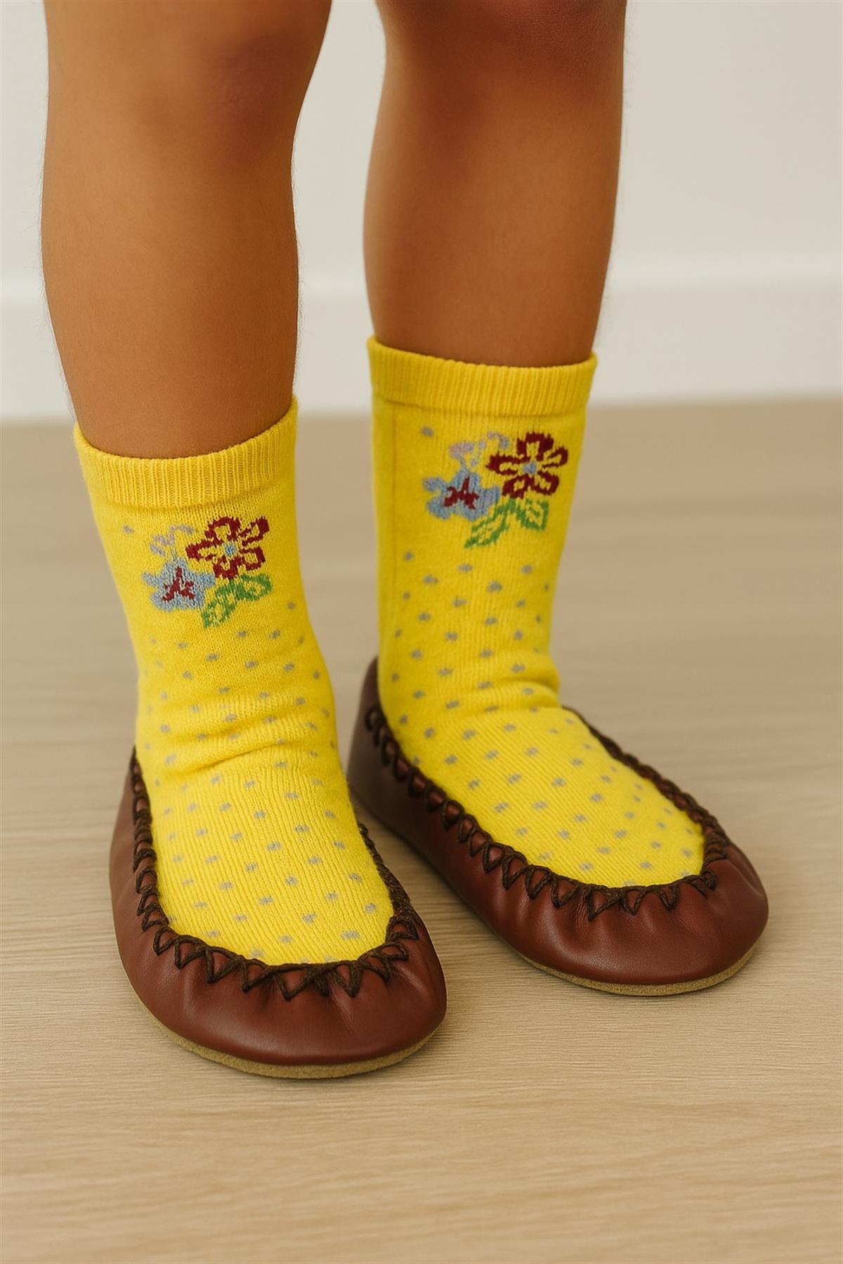 22501G7011 ÇİÇEK DESENLİ ÇOCUK MAKOSEN Kahverengi