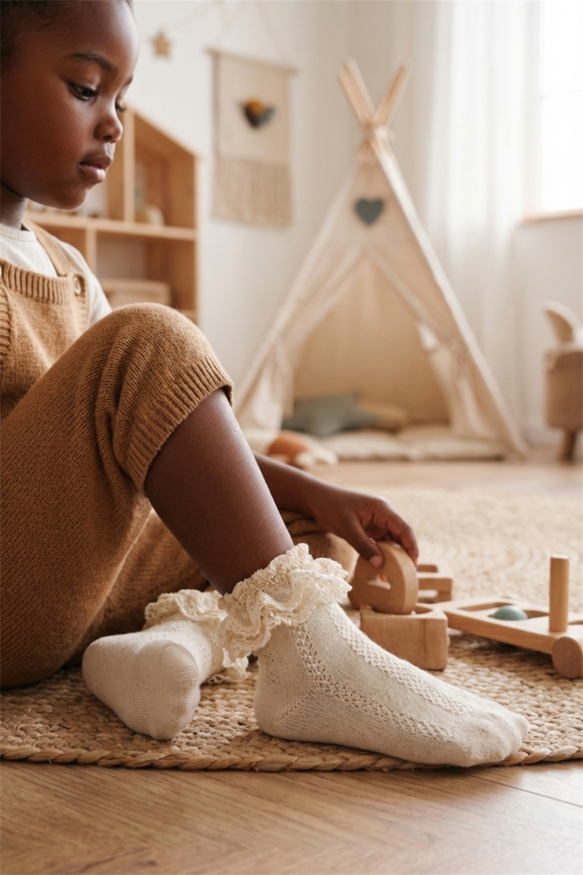 12601G2001 DANTEL AKSESUARLI KIZ ÇOCUK STEP ÇORAP Ecru