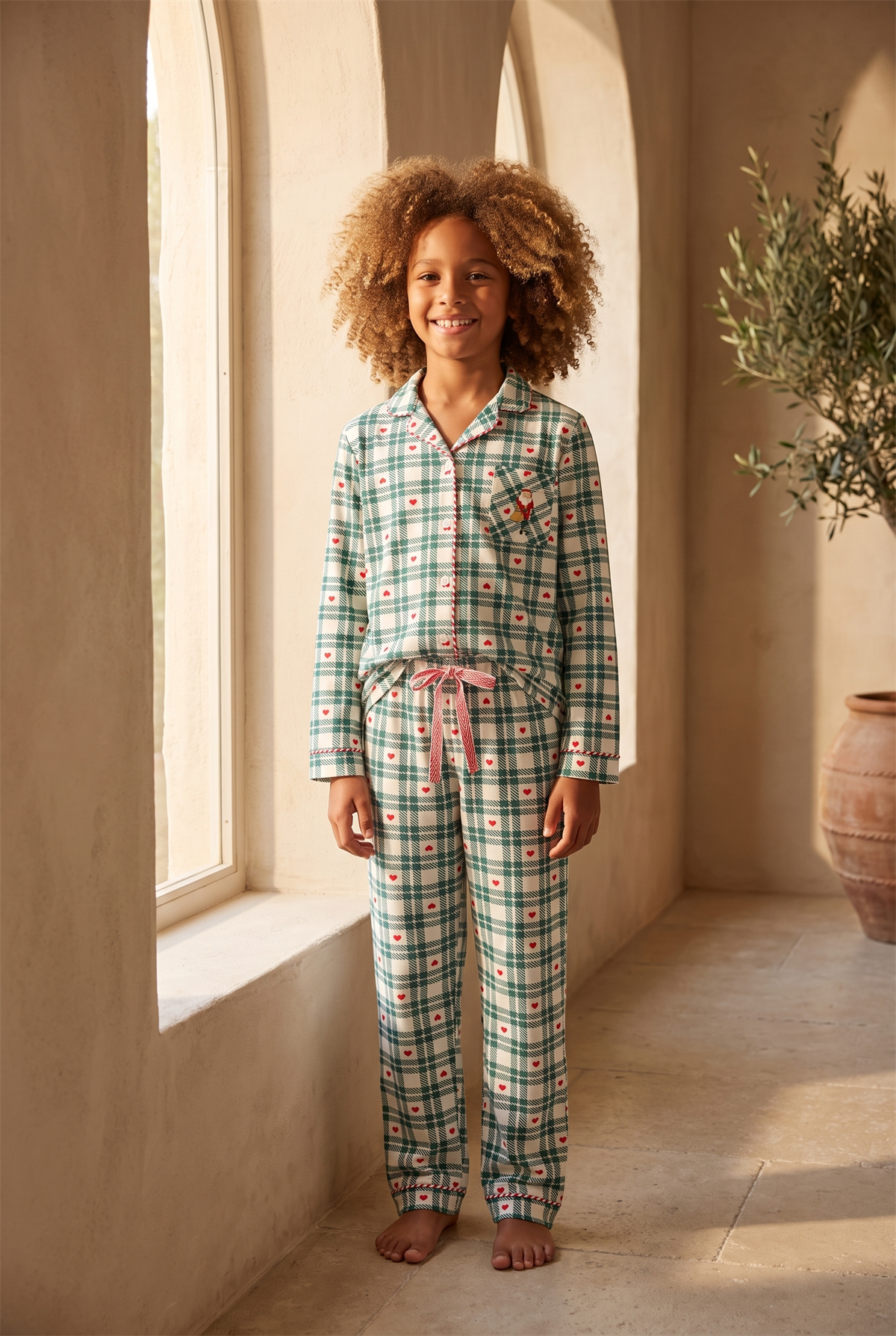 Kız Çocuk Dear Santa Pijama Takımı Yeşil