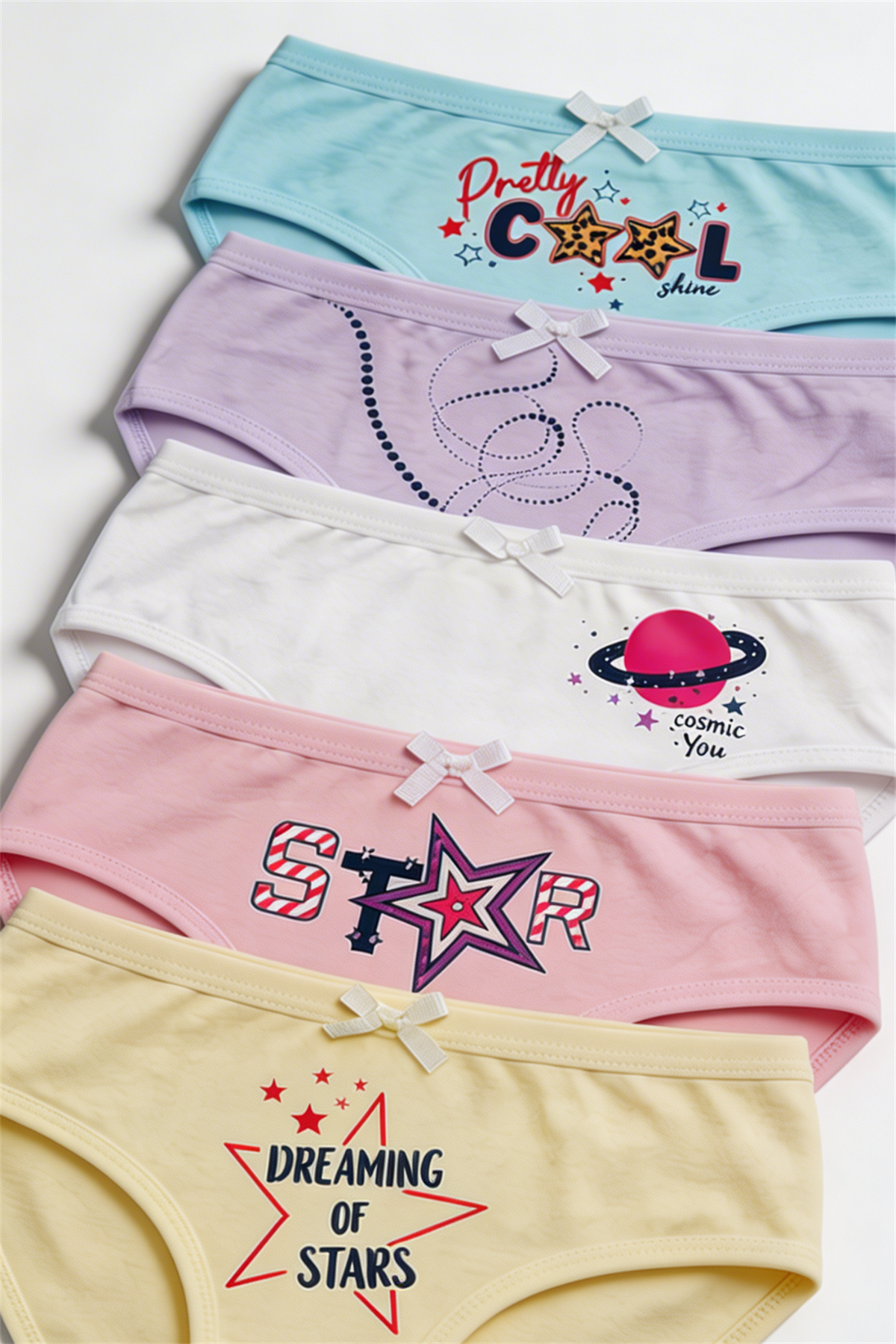 12503G1030 5PCK DESENLİ KIZ ÇOCUK KÜLOT - 3784 ÇOK RENKLİ