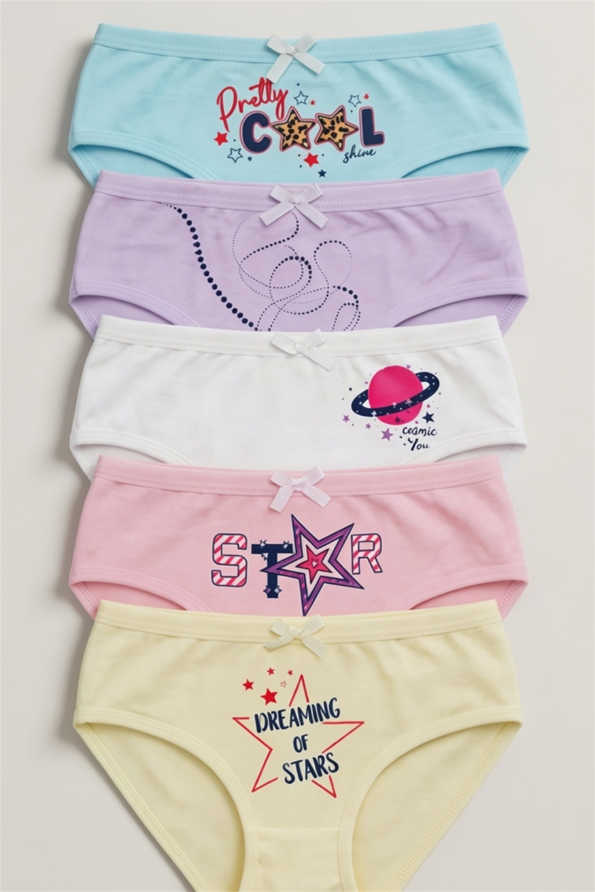 12503G1030 5PCK DESENLİ KIZ ÇOCUK KÜLOT - 3784 ÇOK RENKLİ