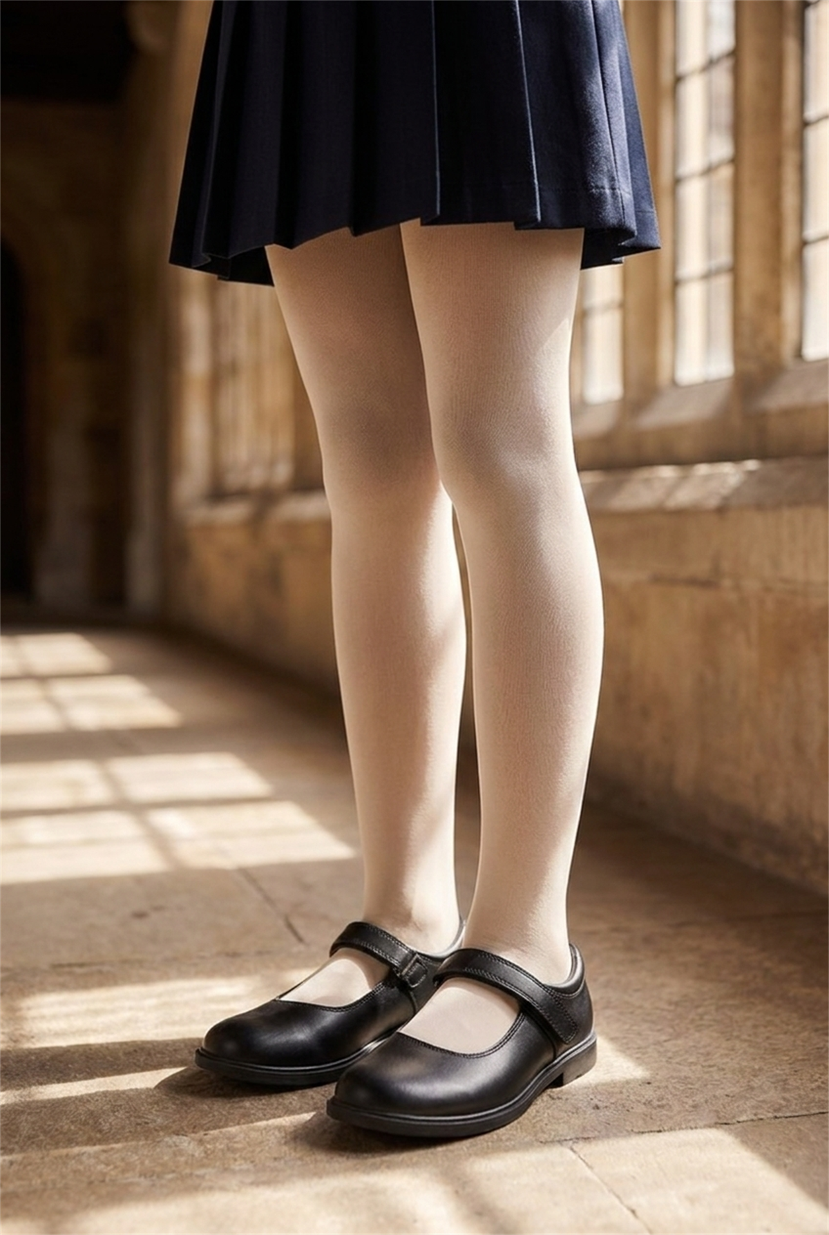 Girls Mousse Pantyhose Ecru