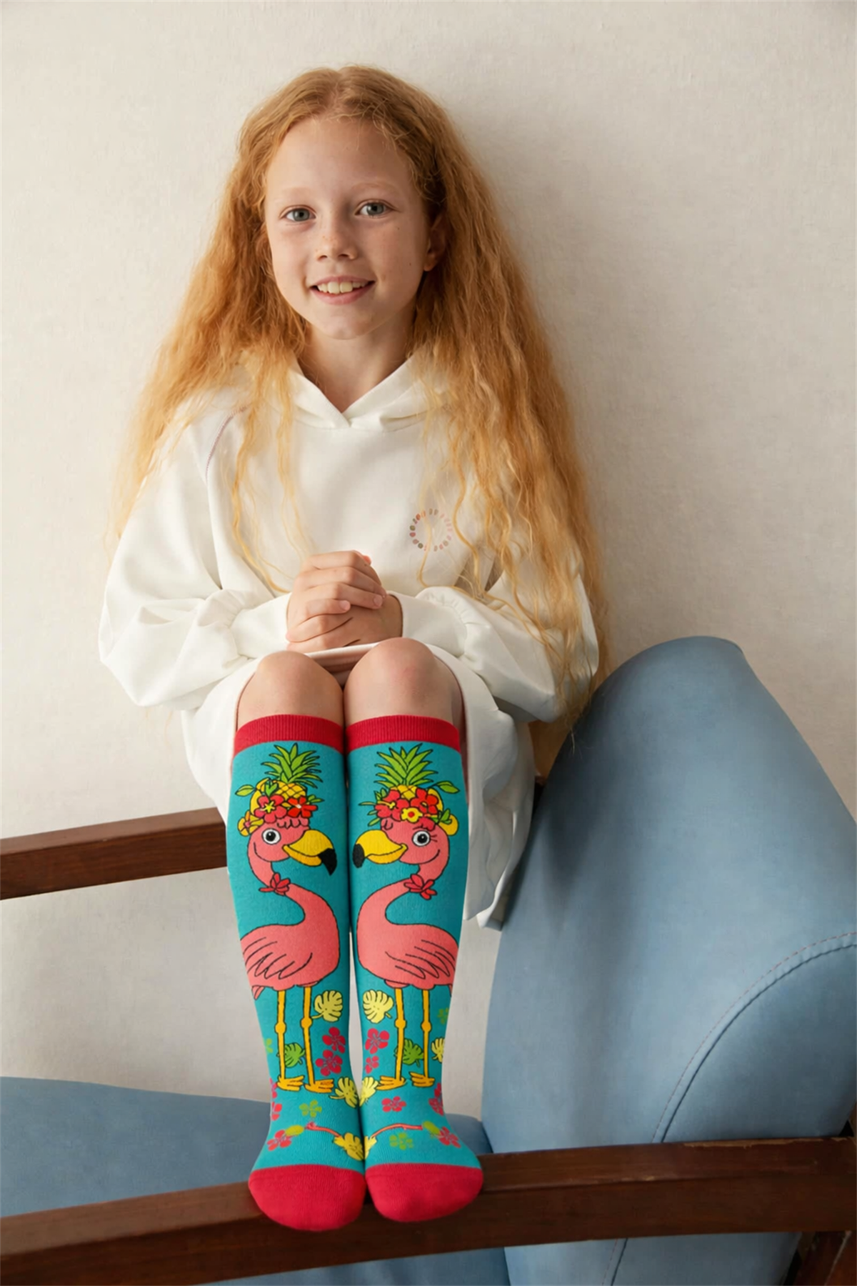 Kız Çocuk Flamingo Desenli Dizüstü Çorap