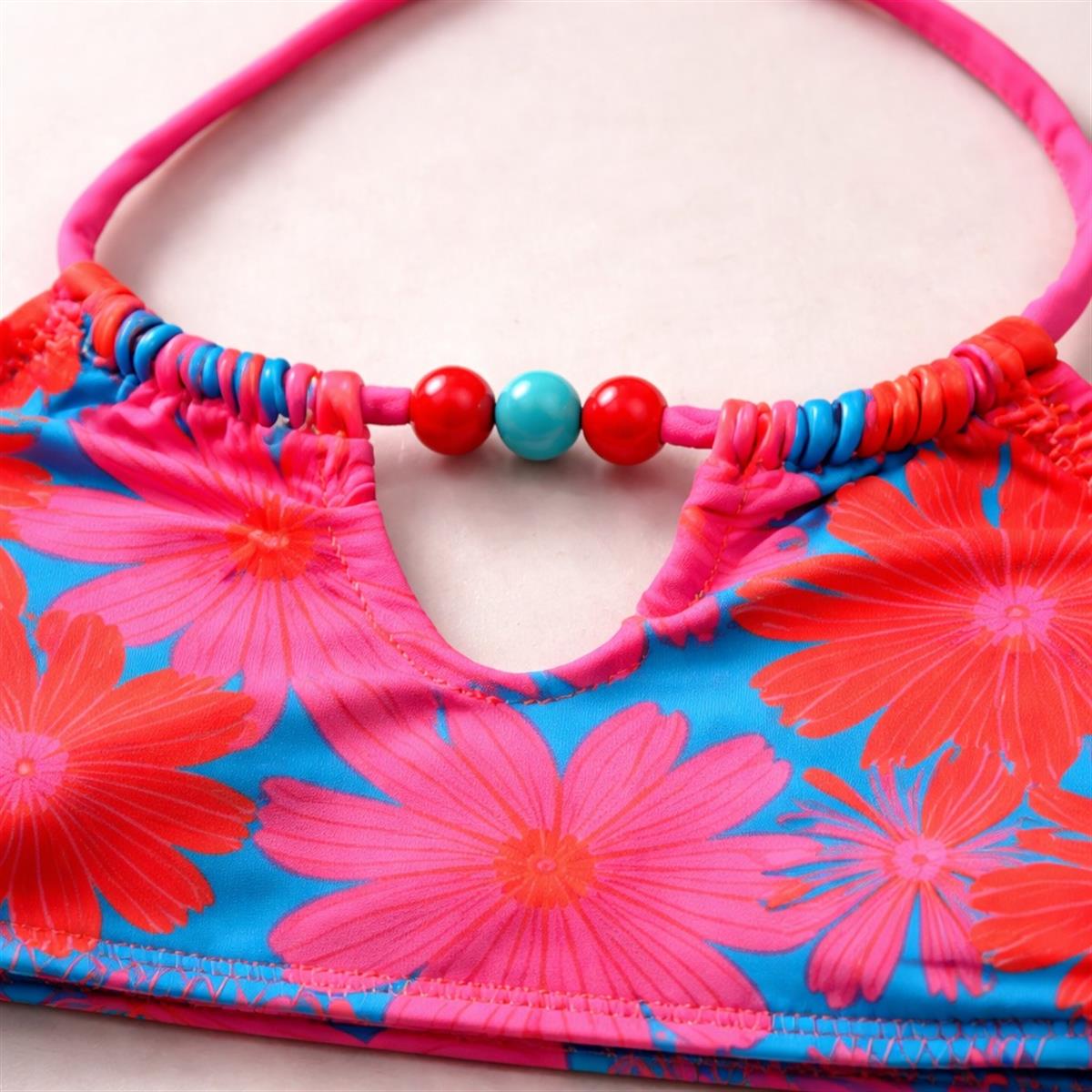 Kız Çocuk Floral Outburst Bikini Takımı Pembe 