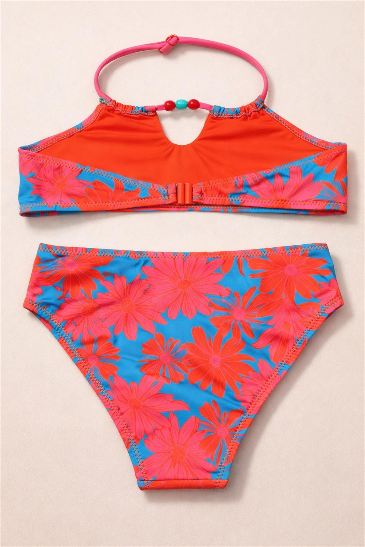 Kız Çocuk Floral Outburst Bikini Takımı Pembe 