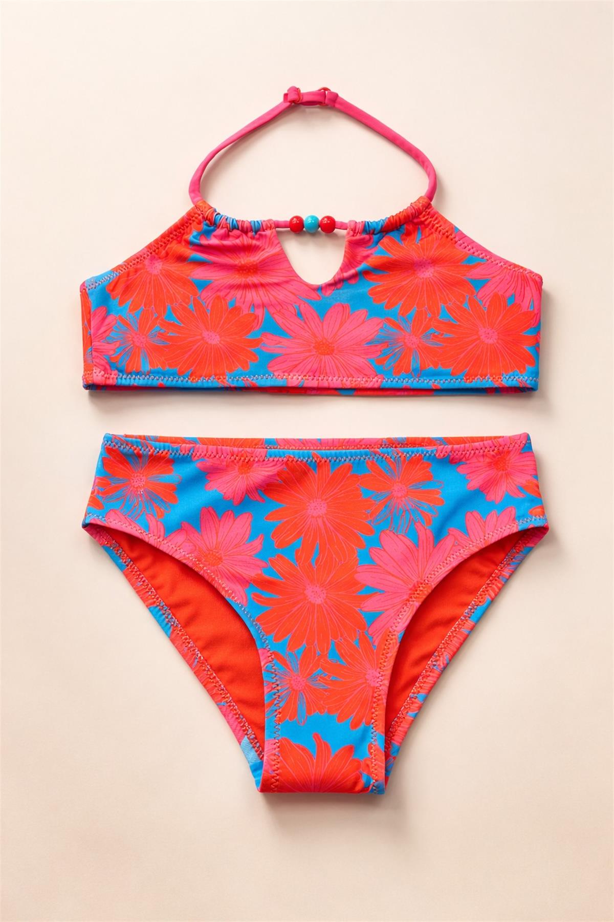 Kız Çocuk Floral Outburst Bikini Takımı Pembe 