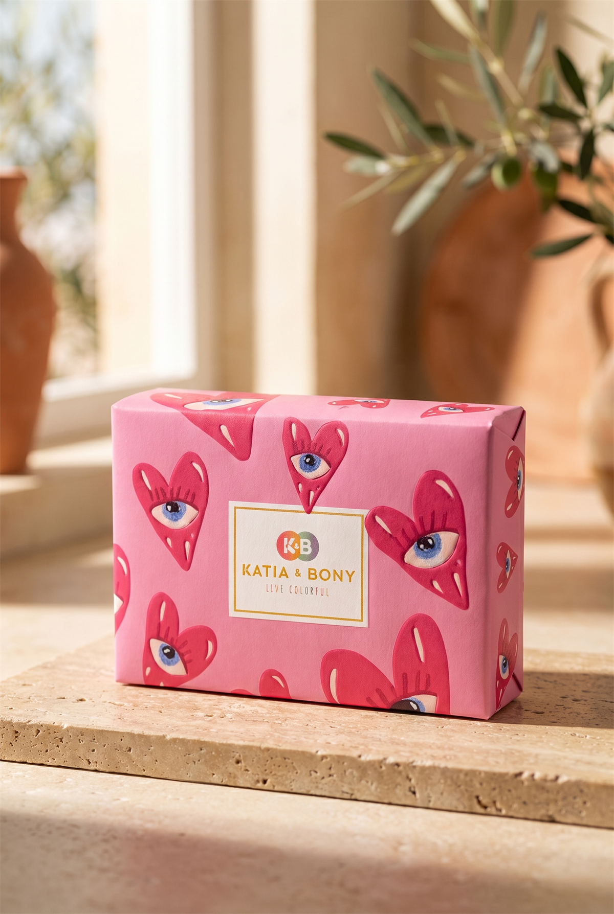 Girls Heart Patterned 3-Piece Boxed Socks