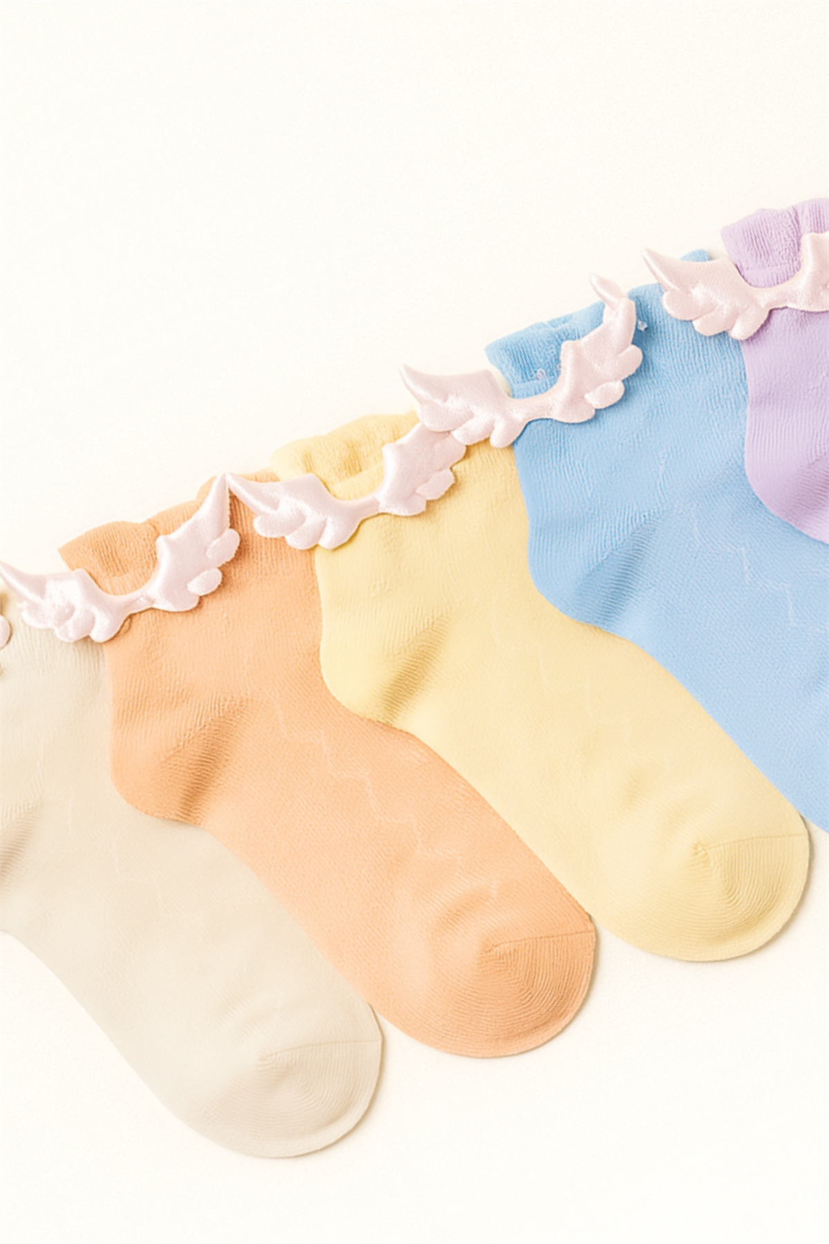 Girls 5-Piece Sock with Wing Accessory Details