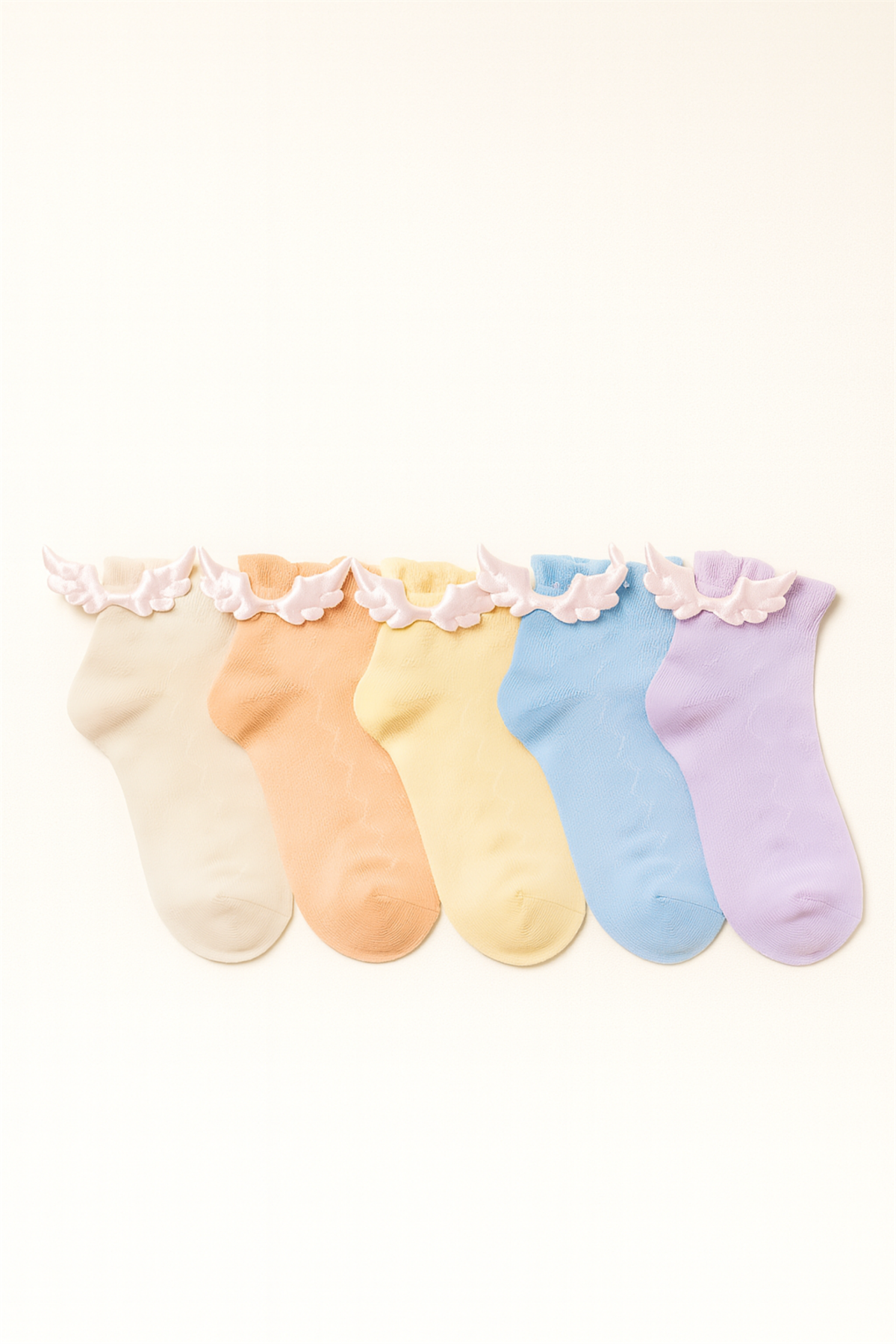 Girls 5-Piece Sock with Wing Accessory Details