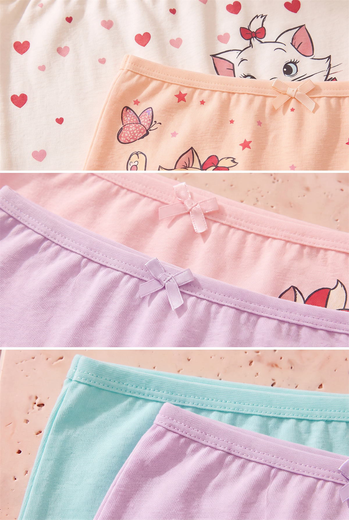 Kız Çocuk Kedi Baskılı 5li Boxer