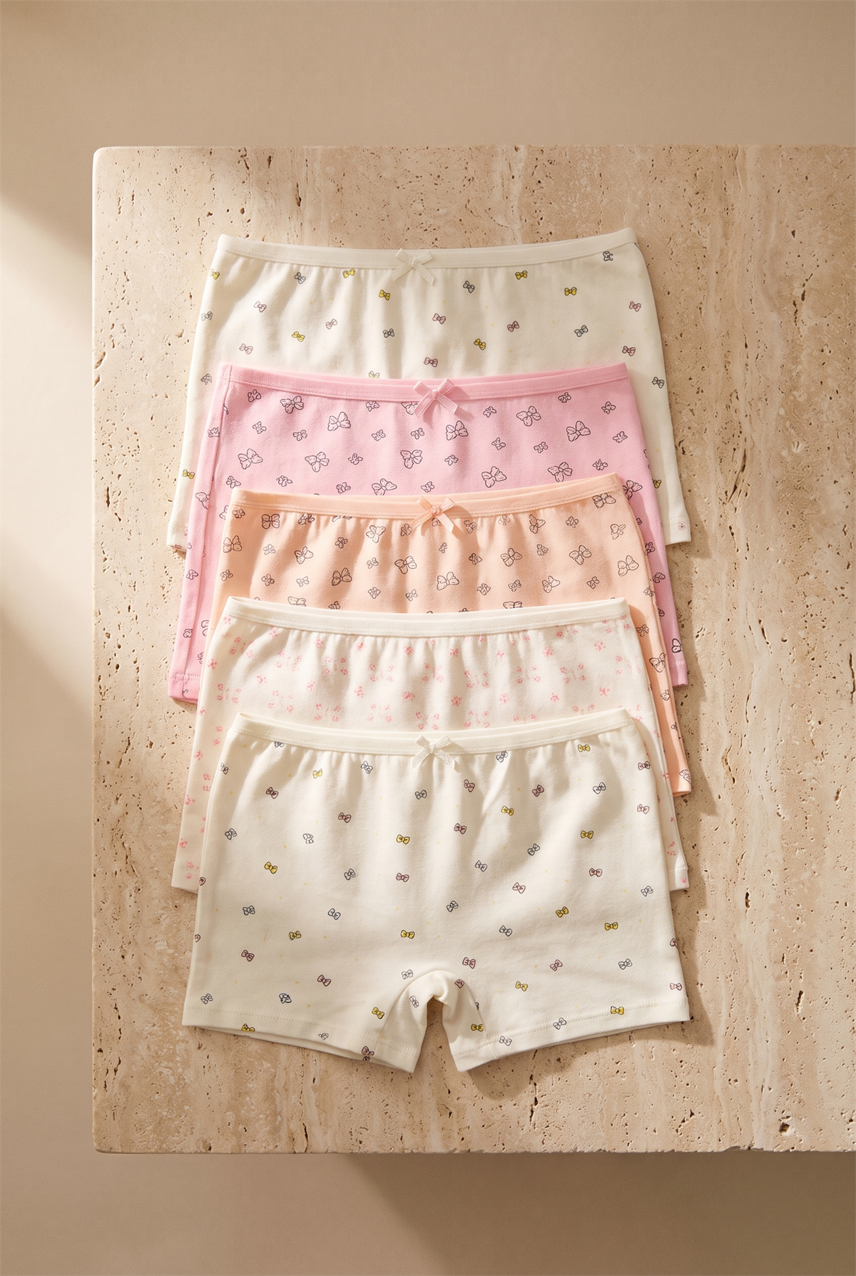 Kız Çocuk Kelebek Desenli 5li Boxer