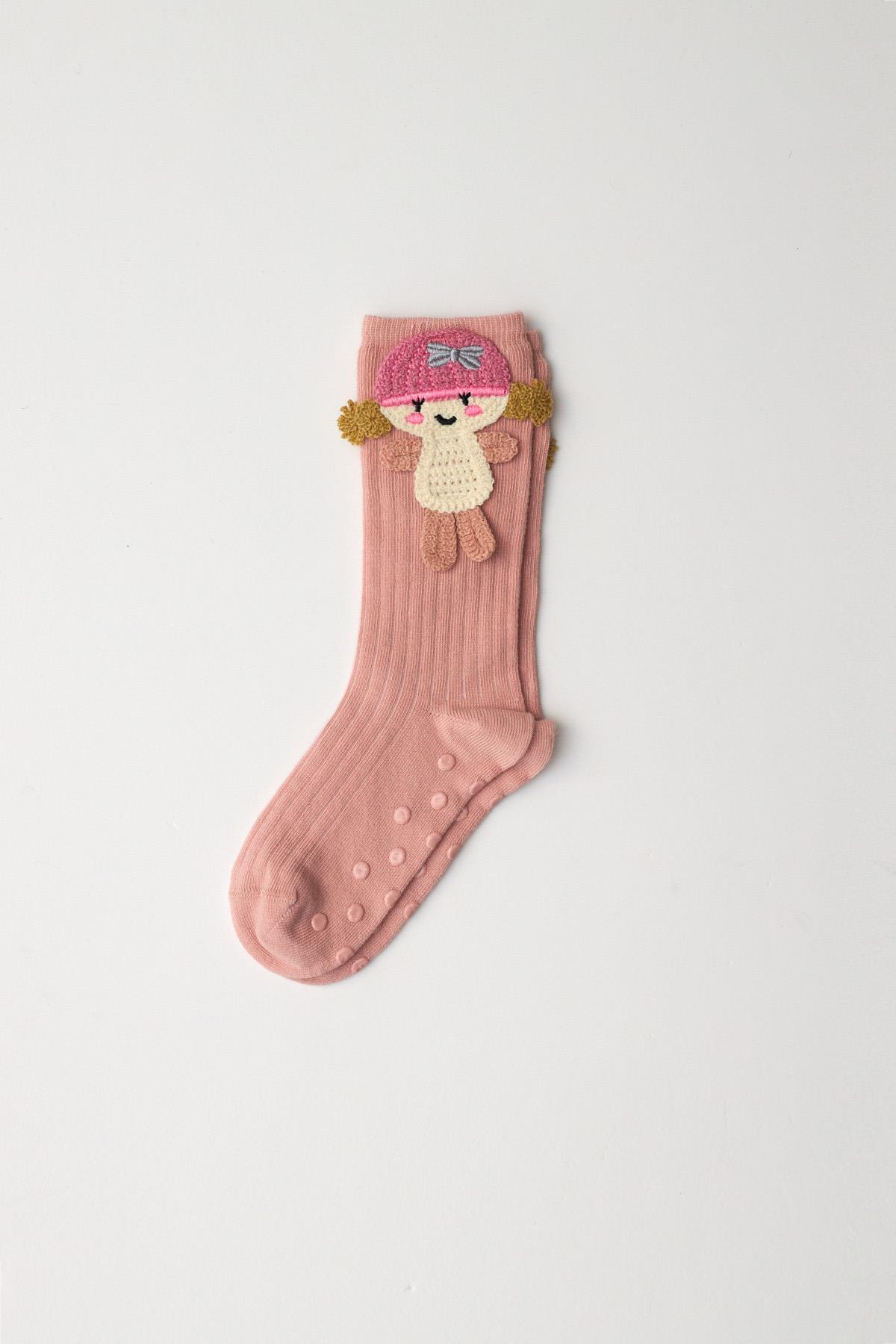 Girl Figured Knee-High Socks Pink
