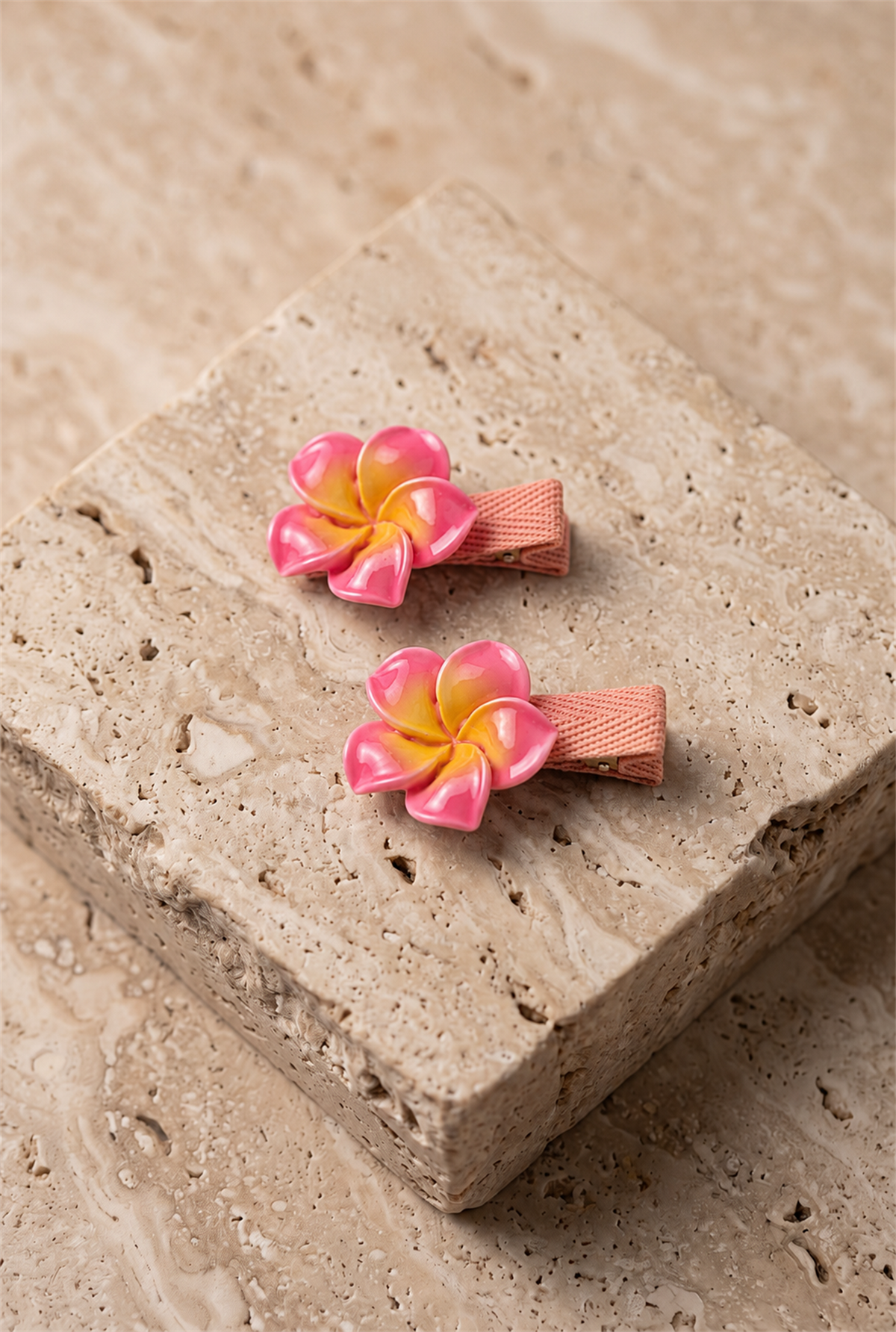 Kız Çocuk Klipsli Lotus Toka Koyu Pembe