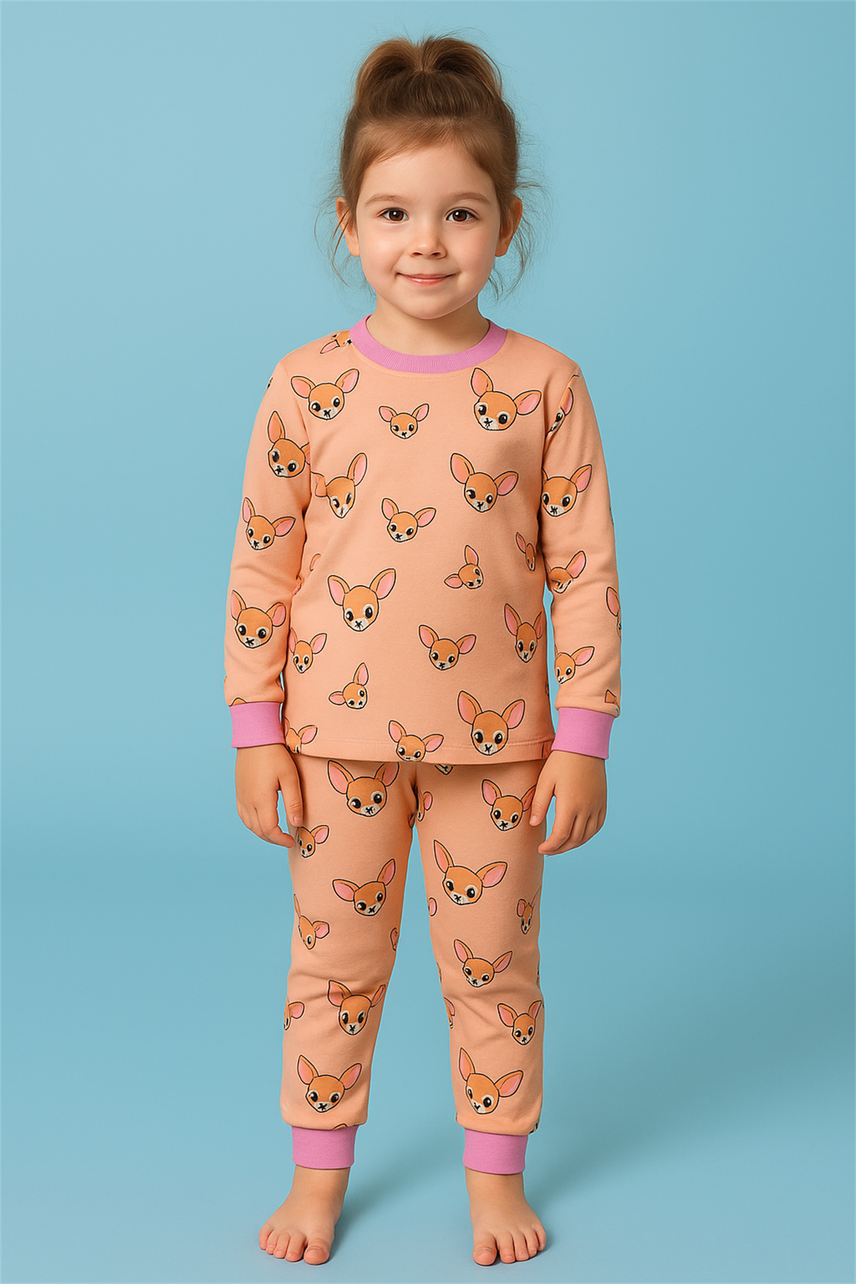 Girls Dog Print Pajama Set