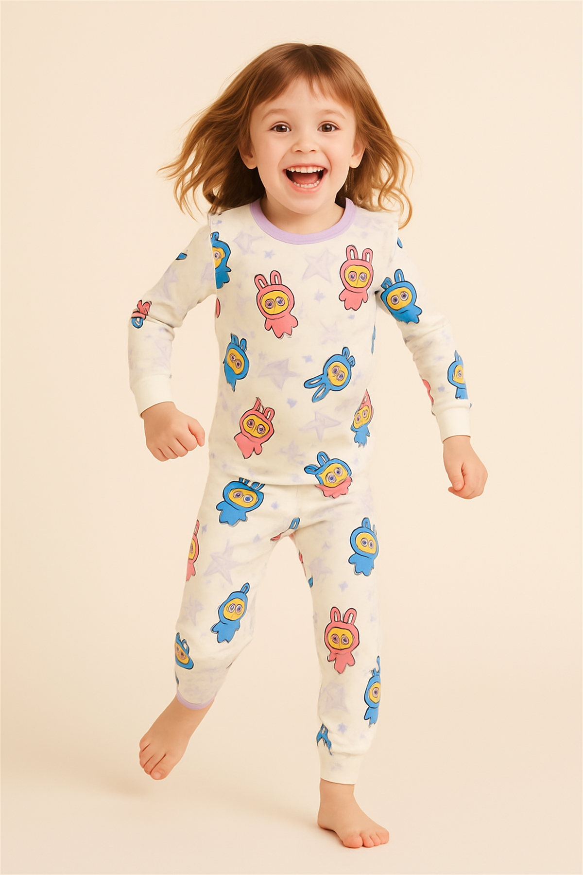 Kız Çocuk Labubu Desenli Pijama Takımı