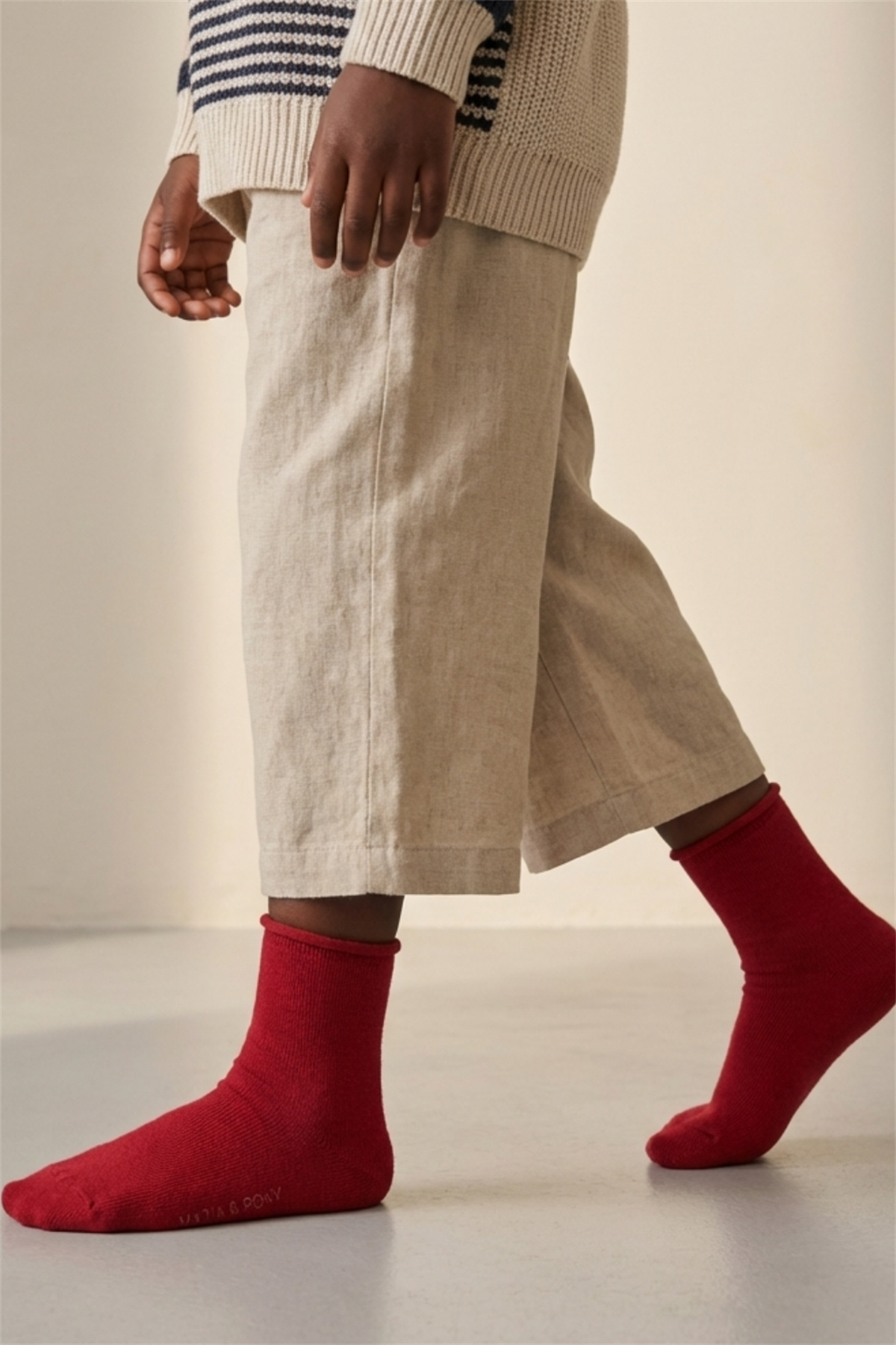 12501G1012 LASTİKSİZ MODAL ÇOCUK SOKET ÇORAP Red