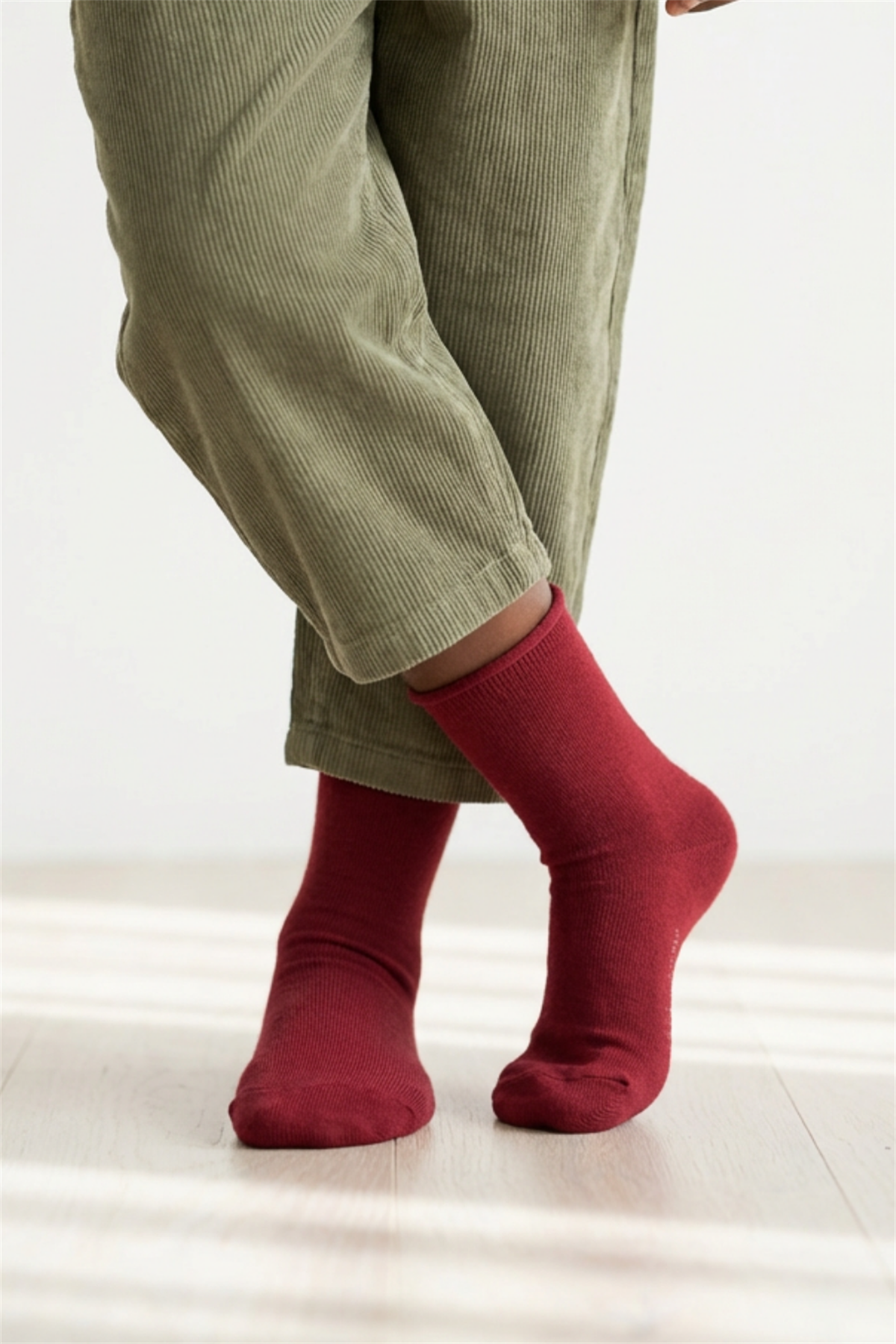 Kız Çocuk Lastiksiz Modal Soket Çorap Bordo