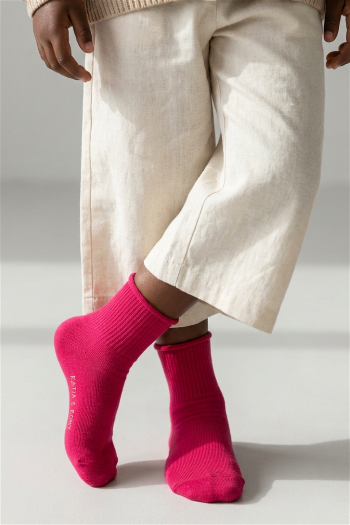 12501G1012 LASTİKSİZ MODAL ÇOCUK SOKET ÇORAP Koyu Pembe