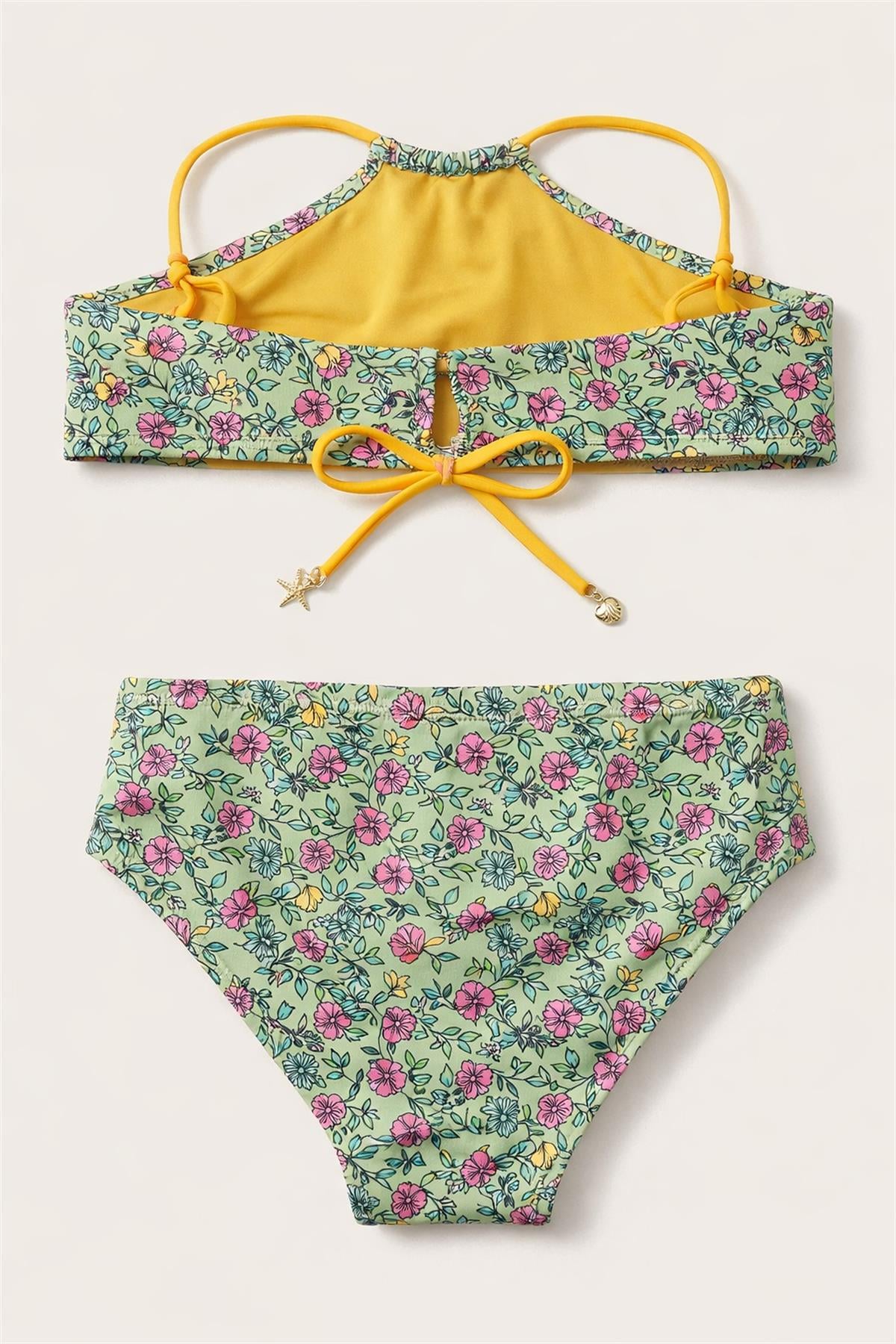 Kız Çocuk Sea La Vie Çiçekli Bikini Takımı Yeşil