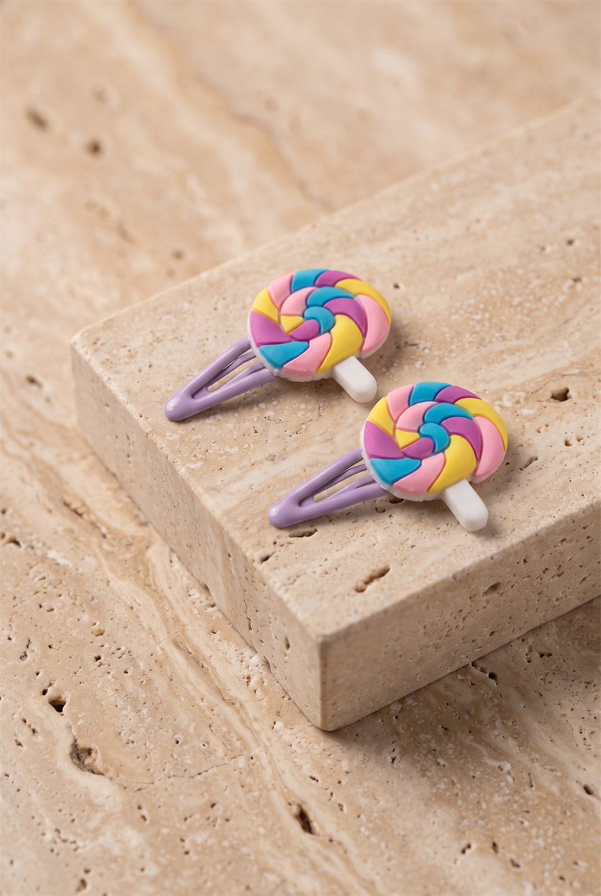 Kız Çocuk Şeker Formunda Pens Toka Lila