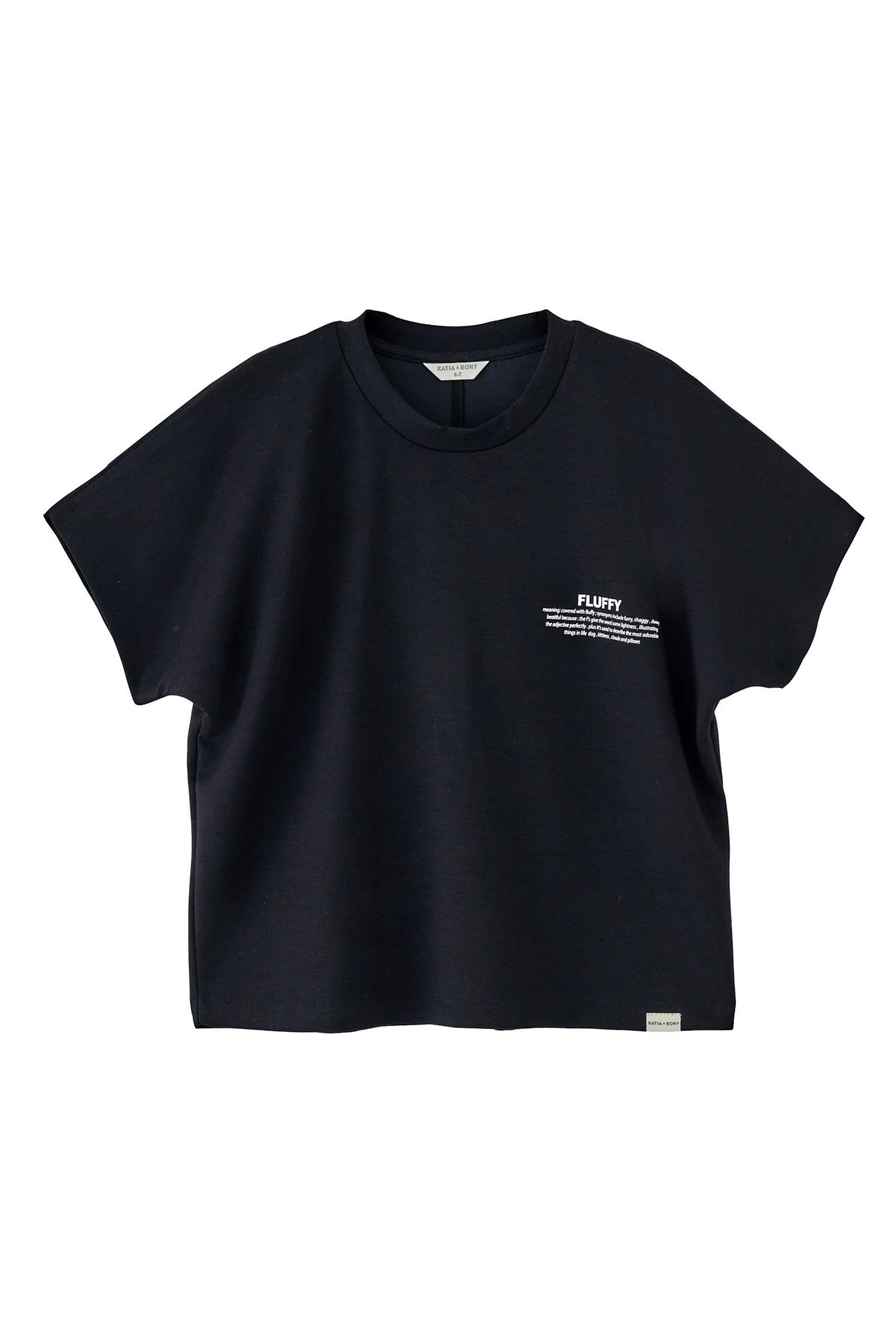 Girls Black Luffy Printed T-Shirt