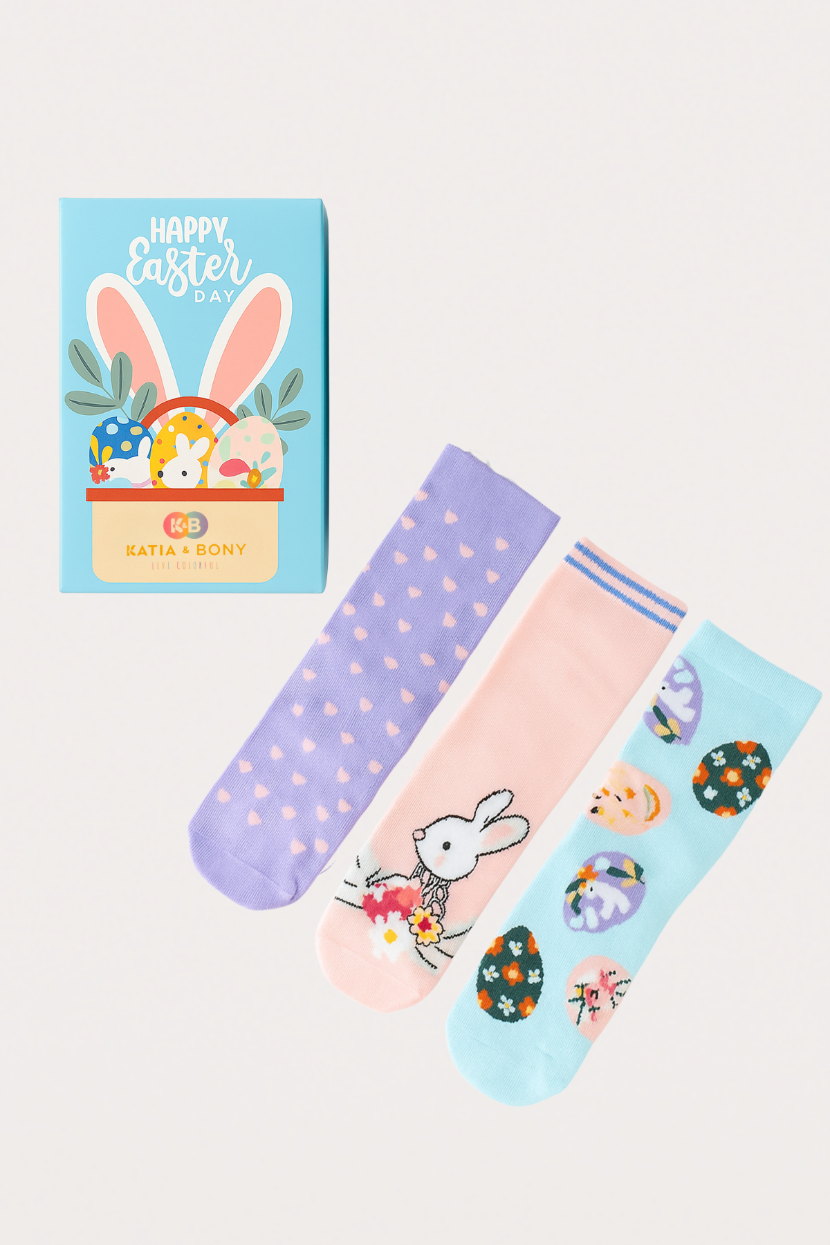 Kız Çocuk Tavşan Desenli 3lü Kutulu Soket Çorap