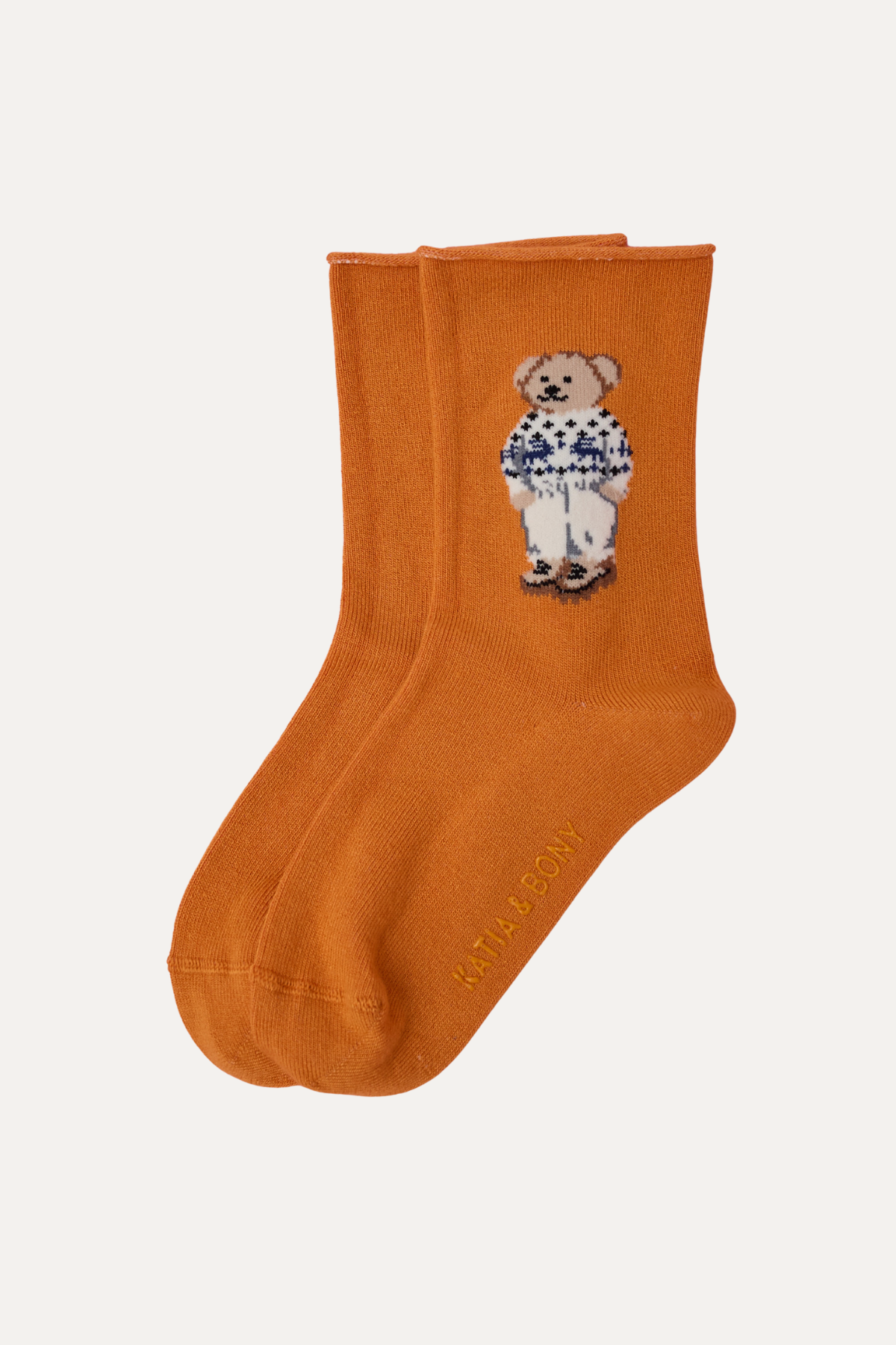 12501G1011 TEDDYLİ LASTİKSİZ MODAL ÇOCUK SOKET ÇORAP Turuncu