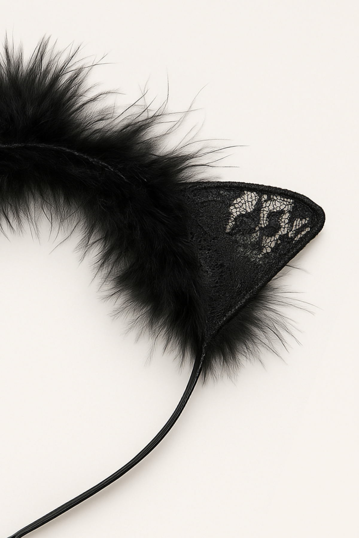 Kız Çocuk Tüylü Halloween Taç Siyah