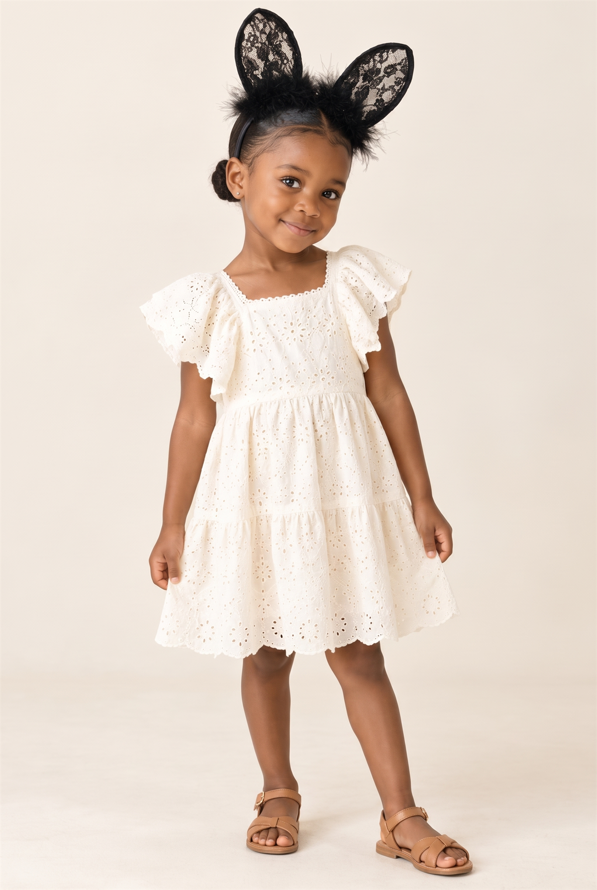 Kız Çocuk Tüylü Halloween Taç Siyah
