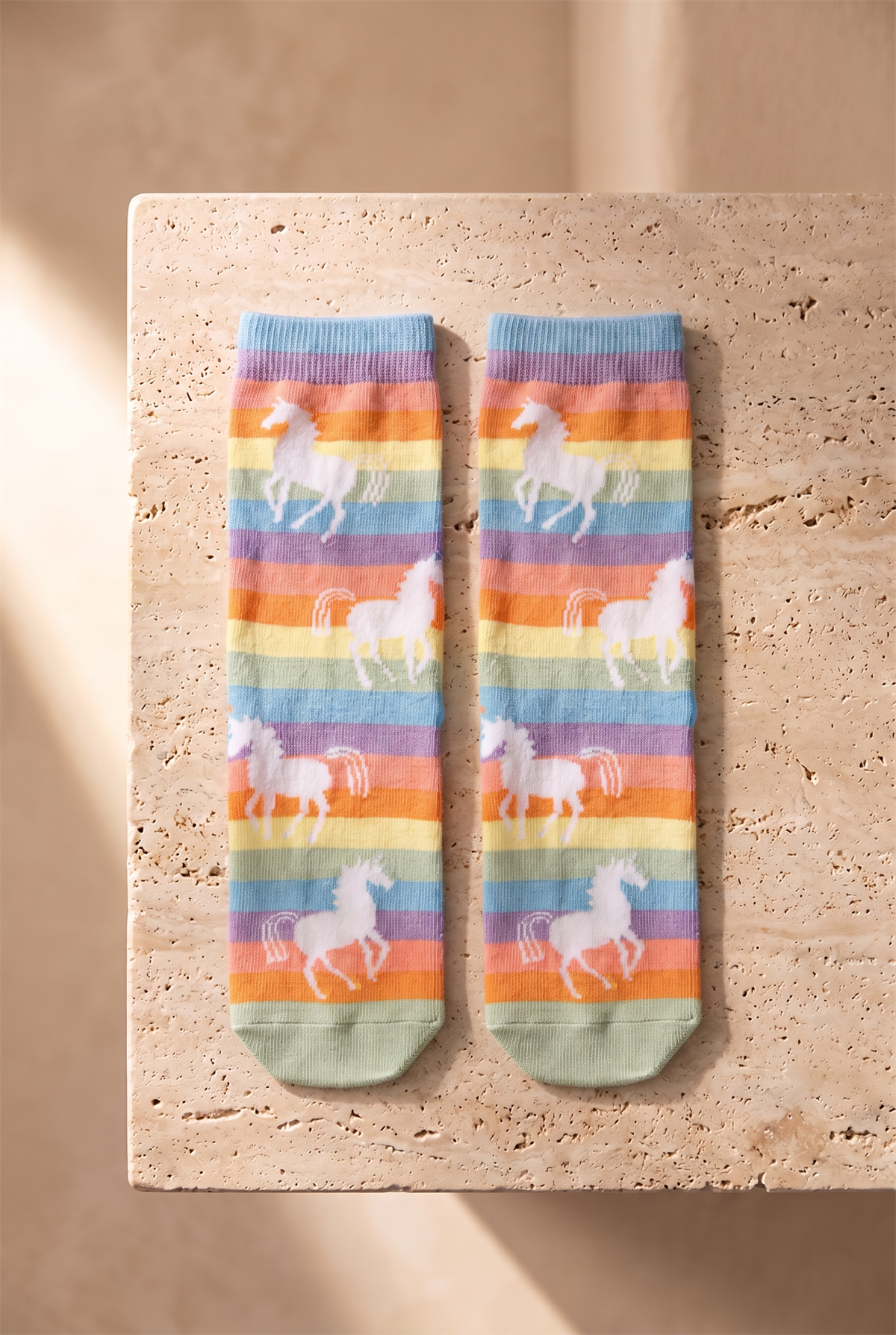 Kız Çocuk Unicorn Desenli 3lü Kutulu Soket Çorap 