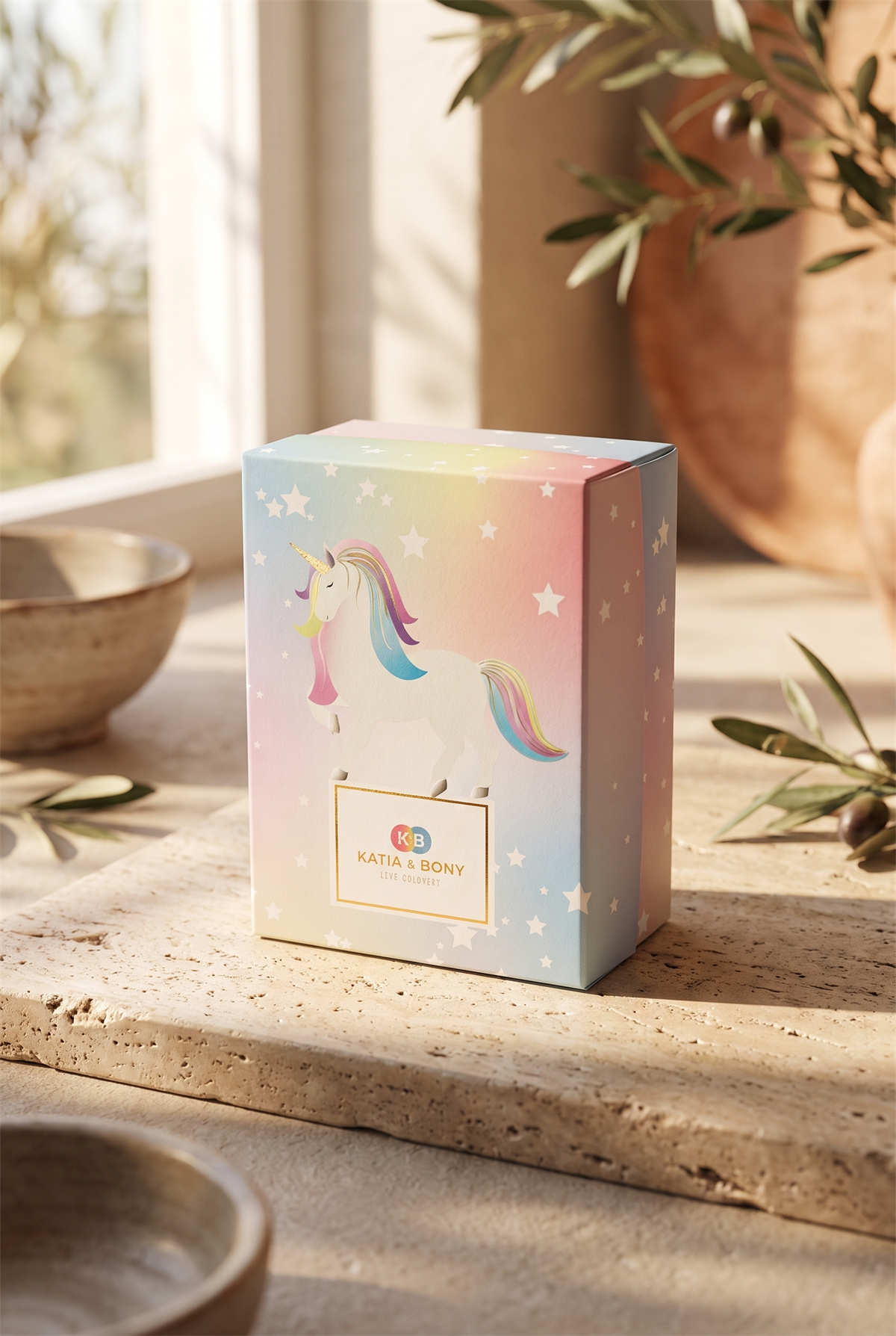 Kız Çocuk Unicorn Desenli 3'Lü Kutulu Soket Çorap