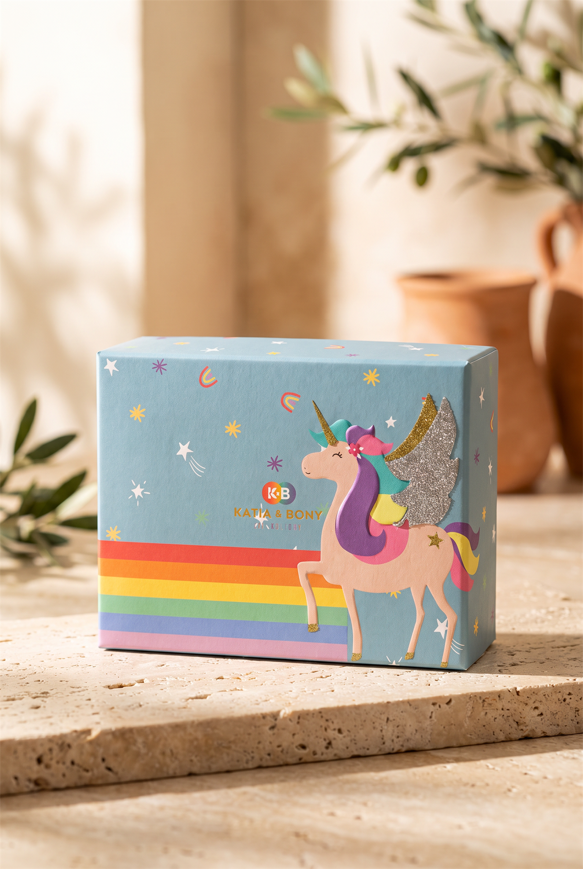Kız Çocuk Unicorn Desenli 3lü Kutulu Soket Çorap 