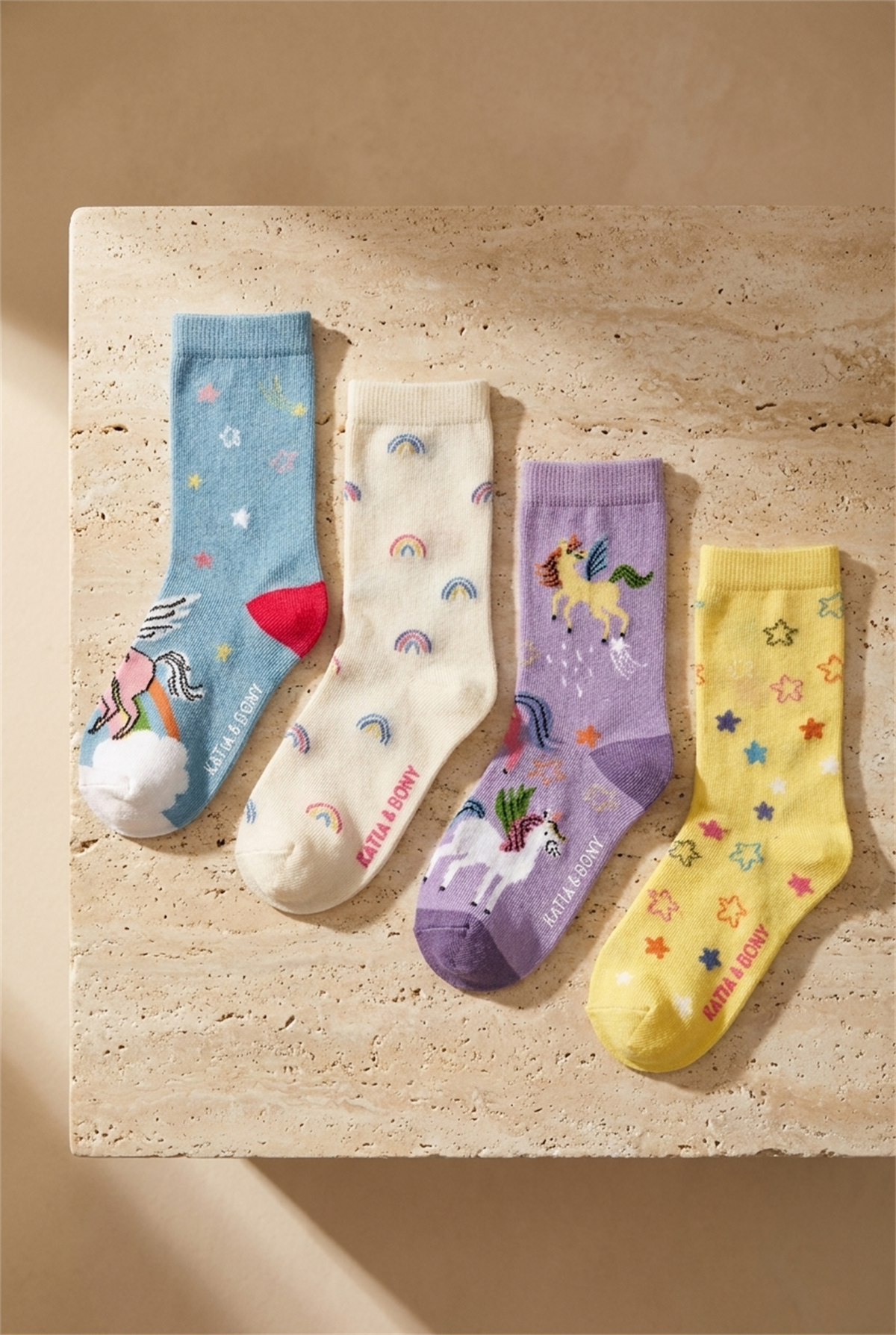 Kız Çocuk Unicorn Desenli 4lü Paket Soket Çorap