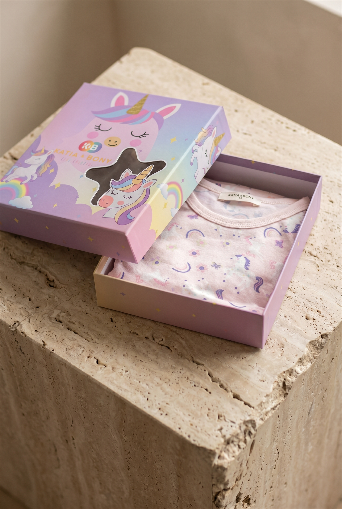 Kız Çocuk Unicorn Desenli Kutulu Pijama Takımı