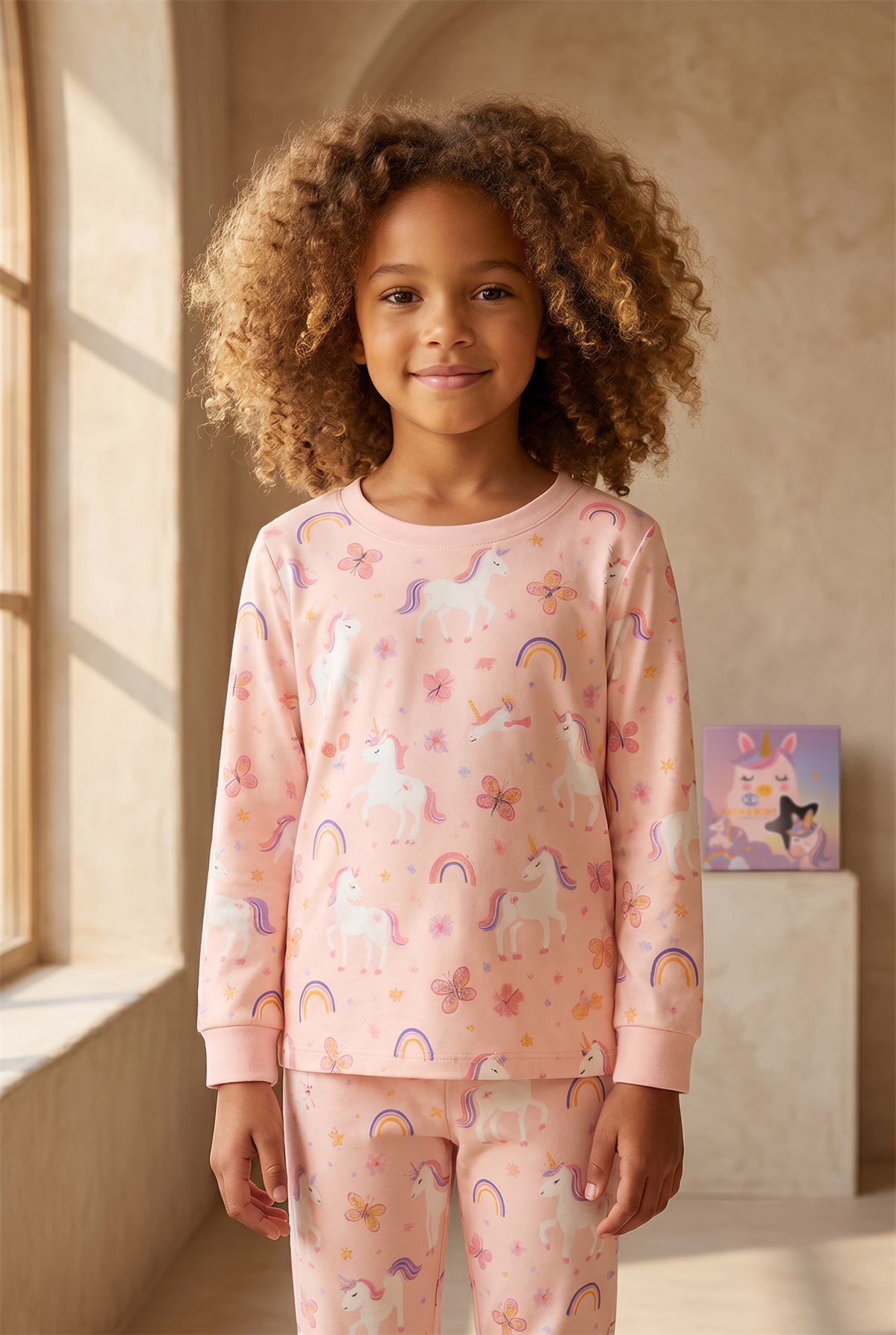 Kız Çocuk Unicorn Desenli Kutulu Pijama Takımı