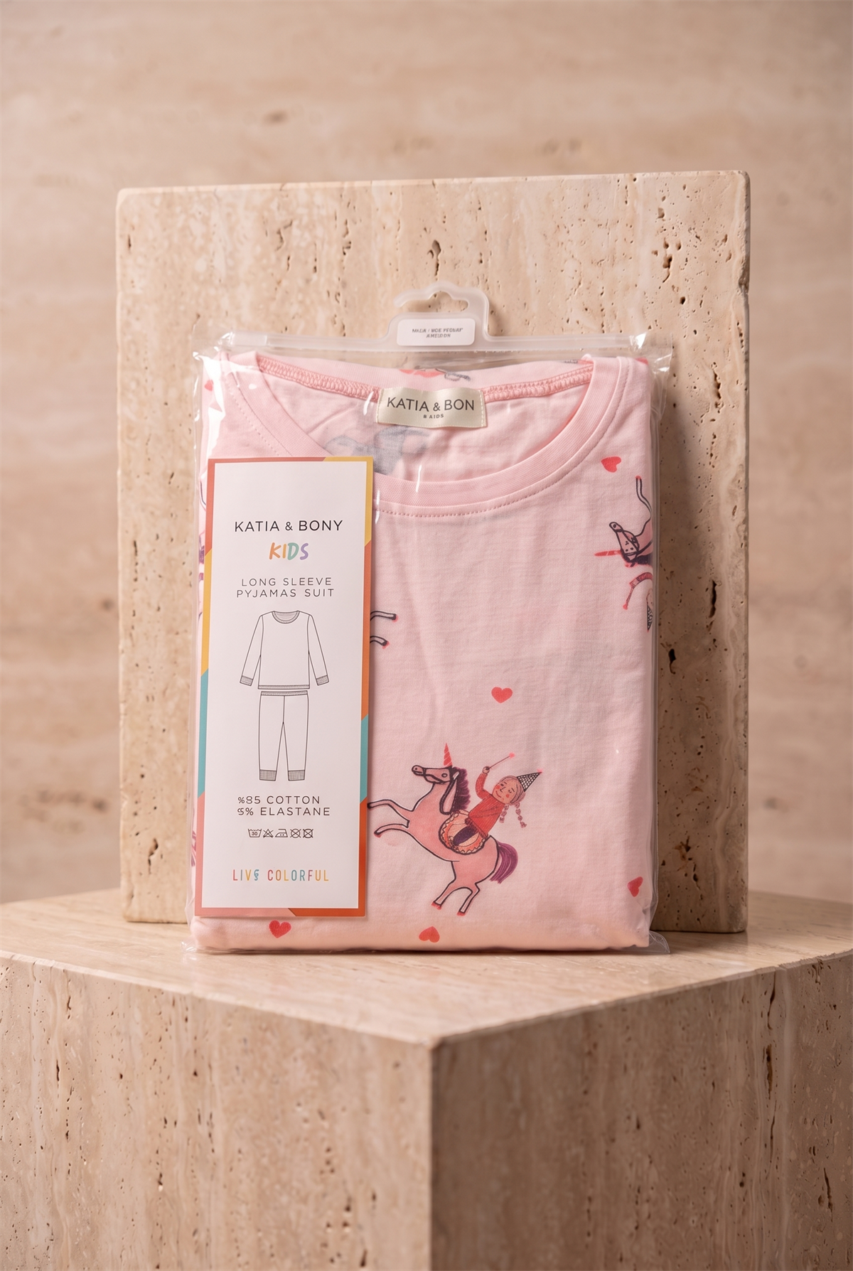 Kız Çocuk Unicorn Desenli Paketli Pijama Takımı Pembe
