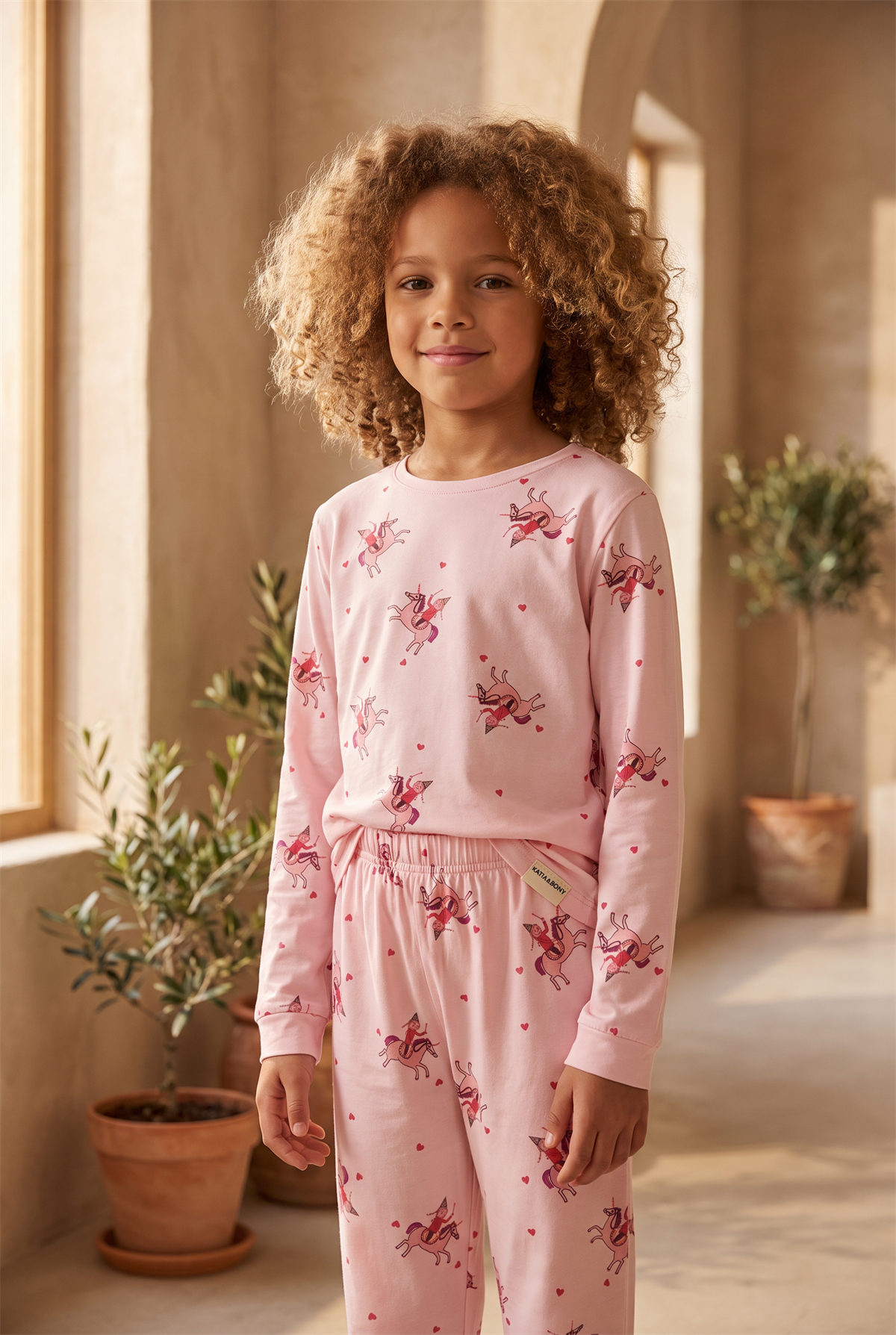 Kız Çocuk Unicorn Desenli Paketli Pijama Takımı Pembe