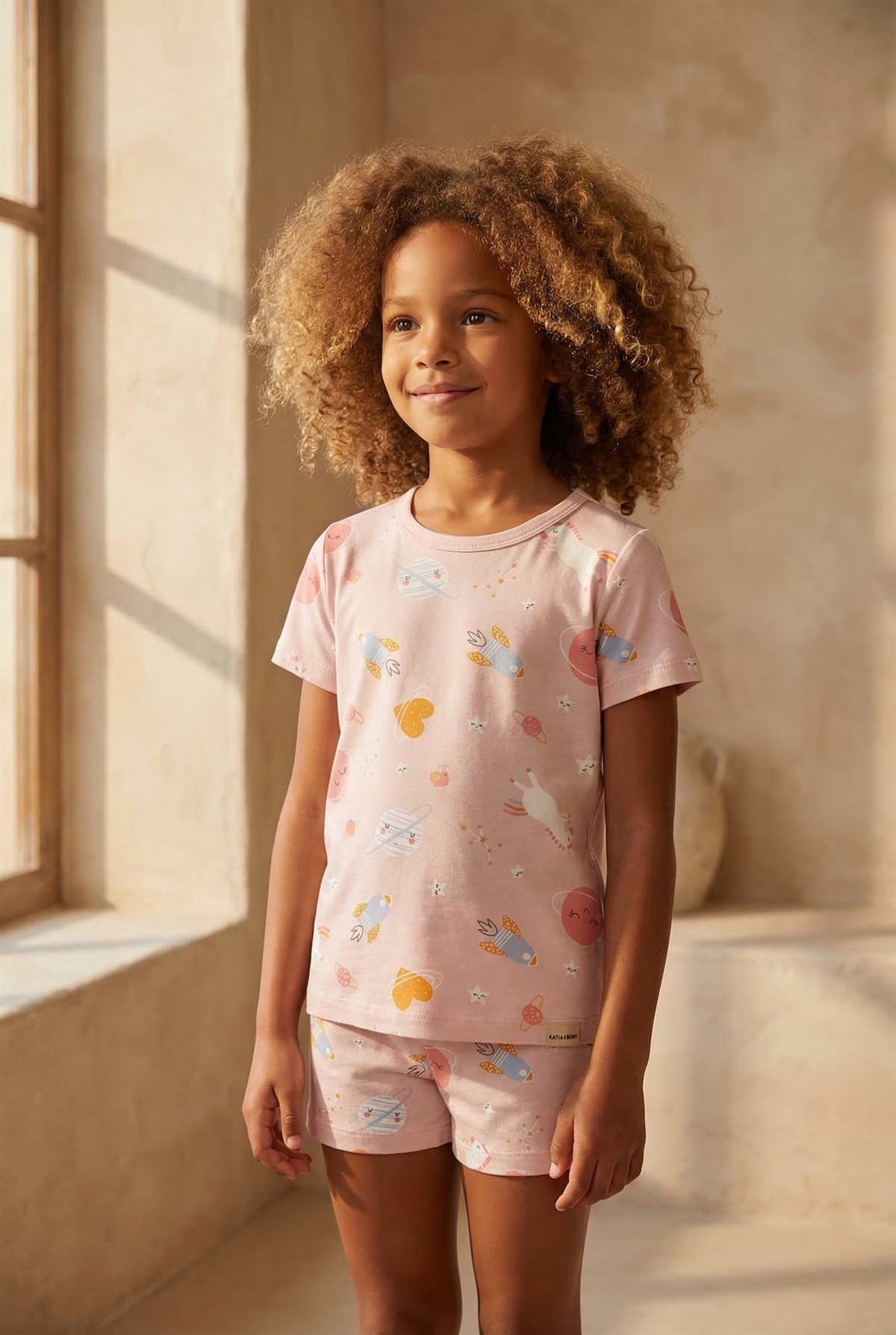 Kız Çocuk Unicorn Desenli Paketli Şortlu Pijama Takımı