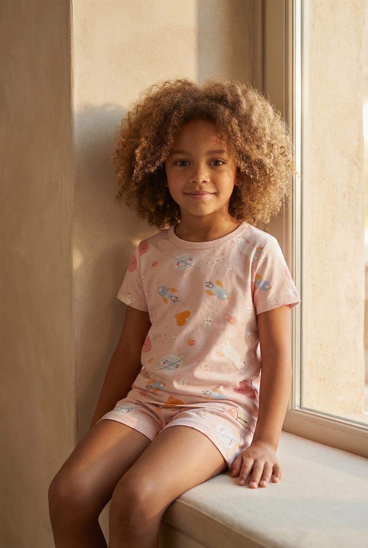 Kız Çocuk Unicorn Desenli Paketli Şortlu Pijama Takımı