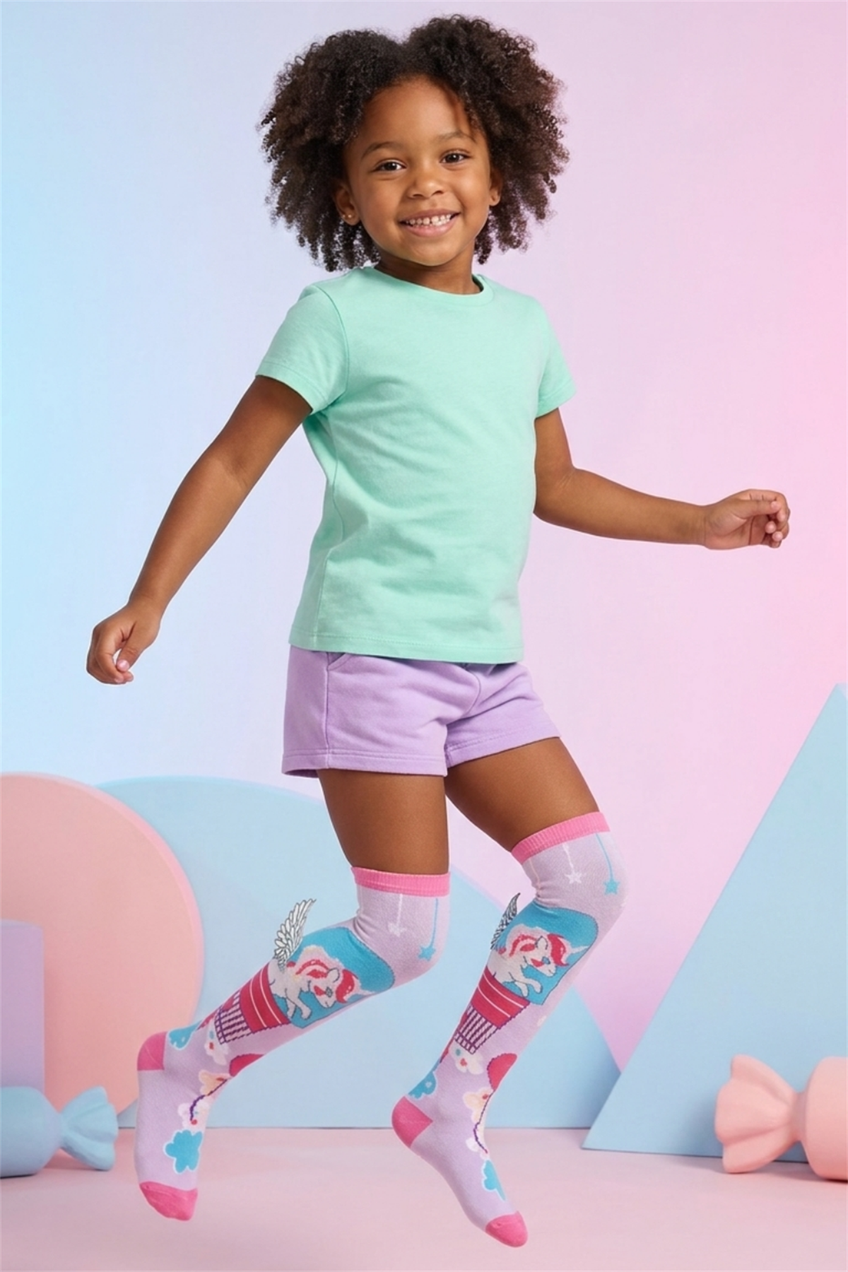 Girls Unicorn Laptop Socks Patterned