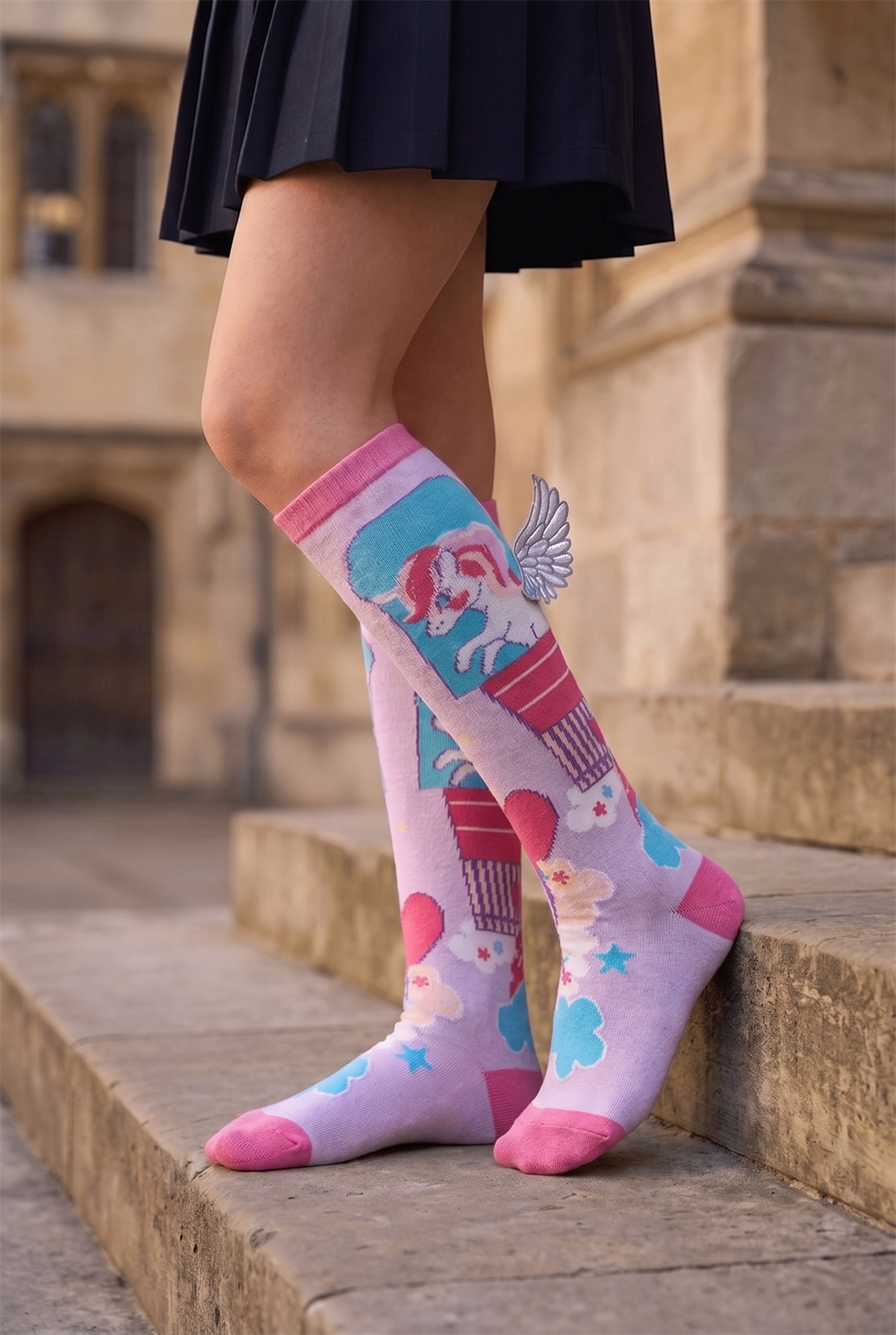 Girls Unicorn Laptop Socks Patterned
