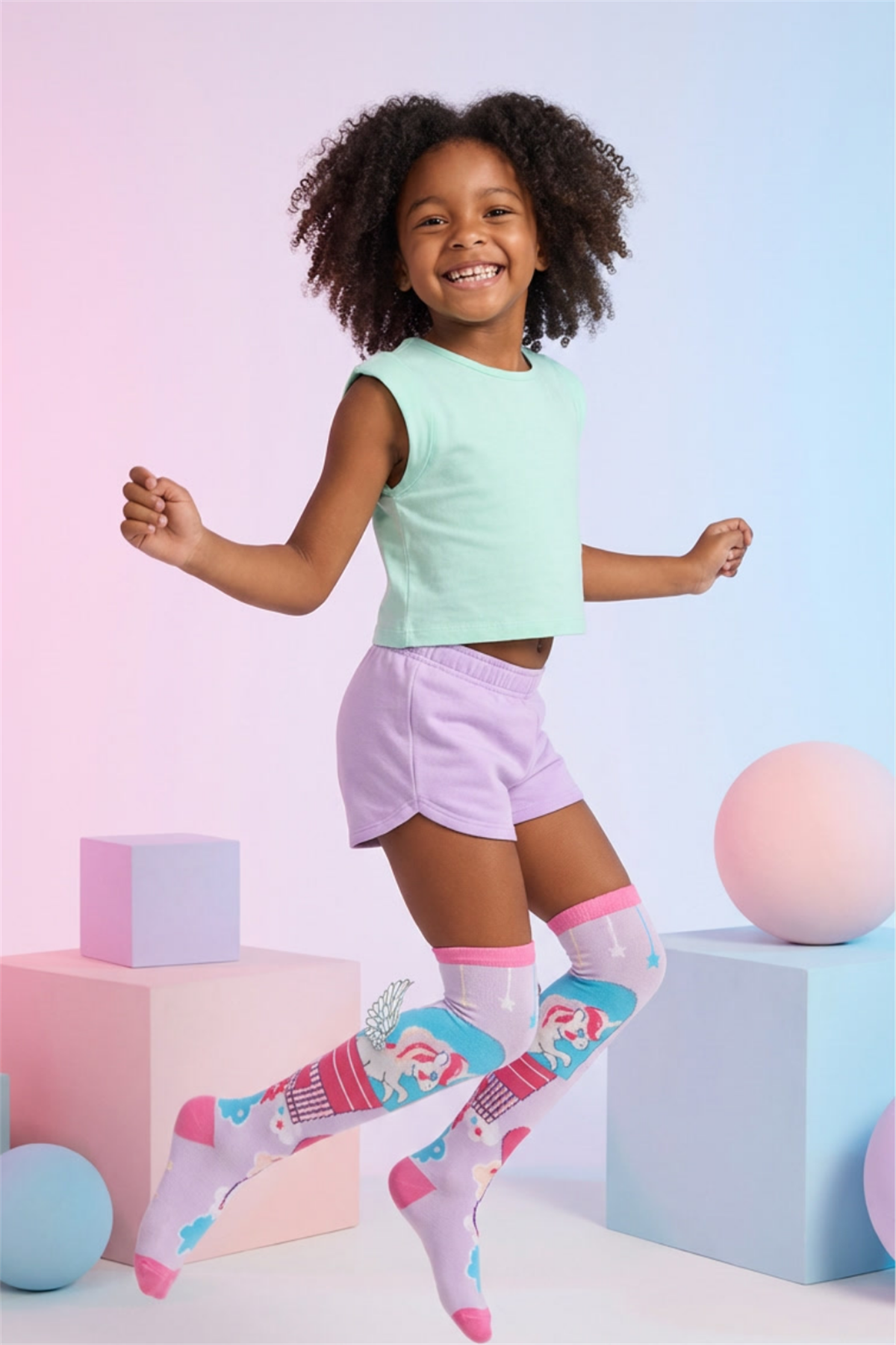 Girls Unicorn Laptop Socks Patterned