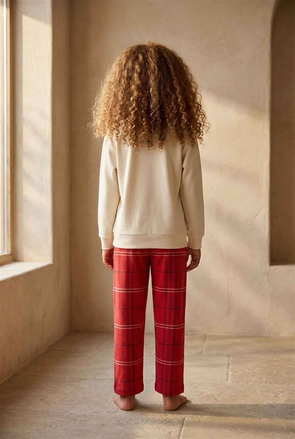 Kız Çocuk Yılbaşı Pijama Takımı Kırmızı