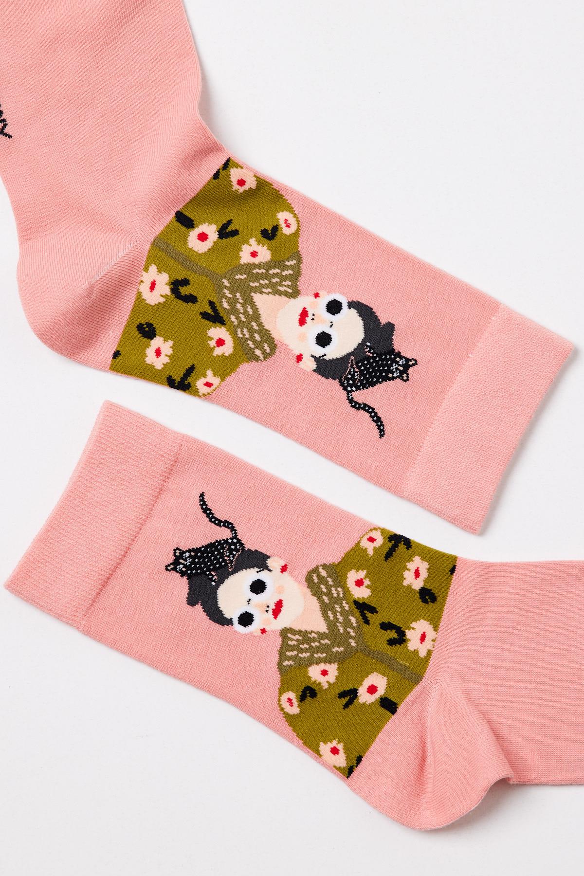 Womens Figurine Sock Pink