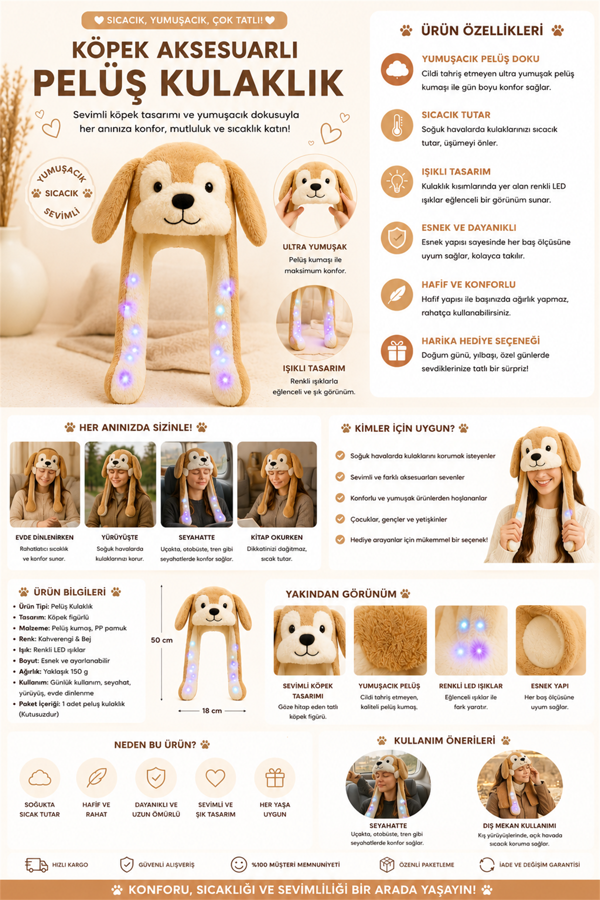 22505G2050 KÖPEK AKSESUARLI KULAK KORUYUCU Patterned
